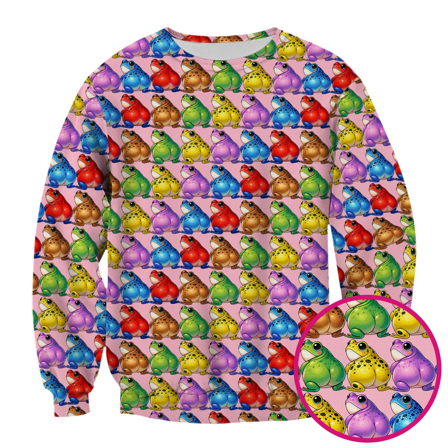 Funny Colorful Frogs Pattern Scrubs Top, Comfortable Scrubs for Nurses