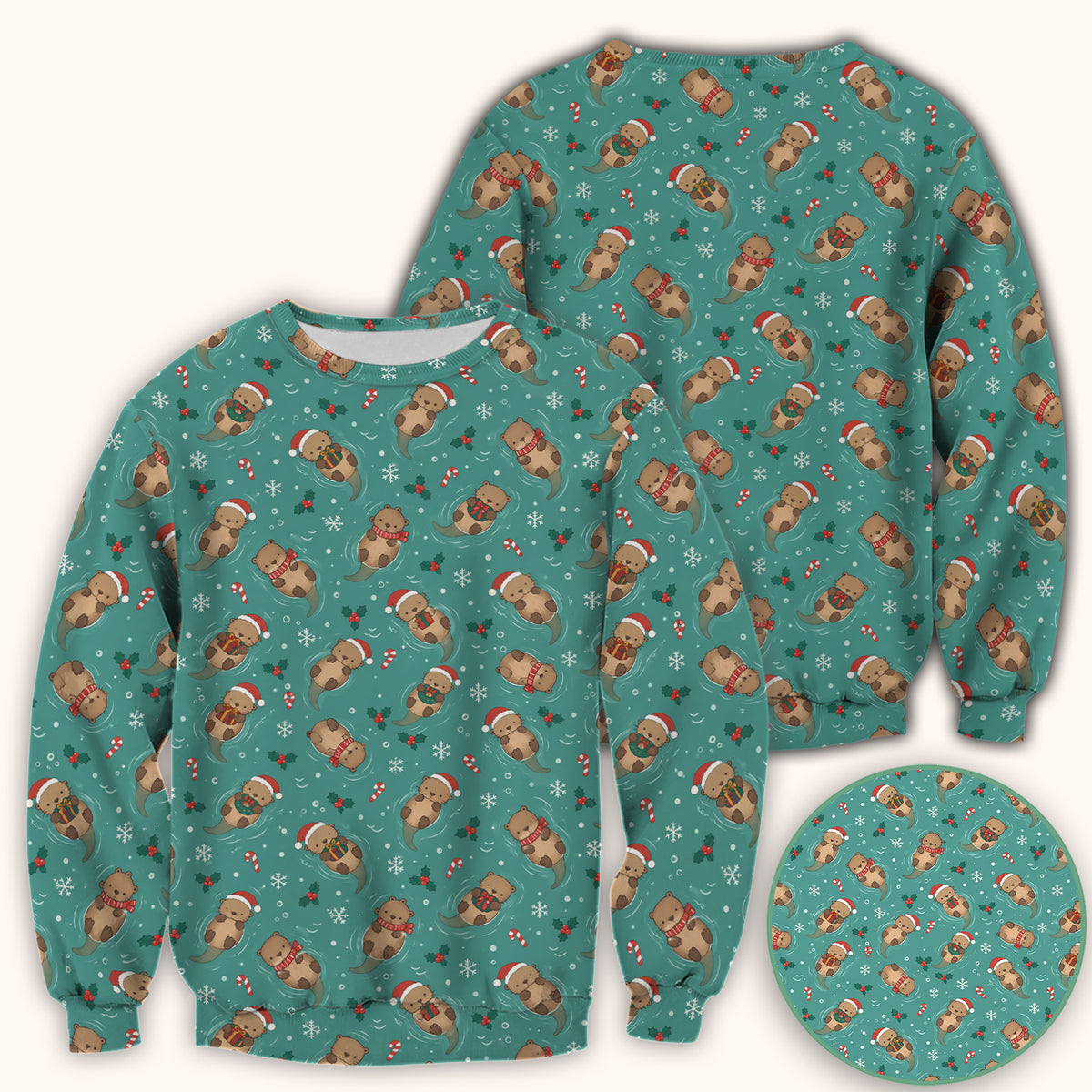 Christmas Sea Otters And Gifts Scrub Top, Comfortable Scrubs for Nurses
