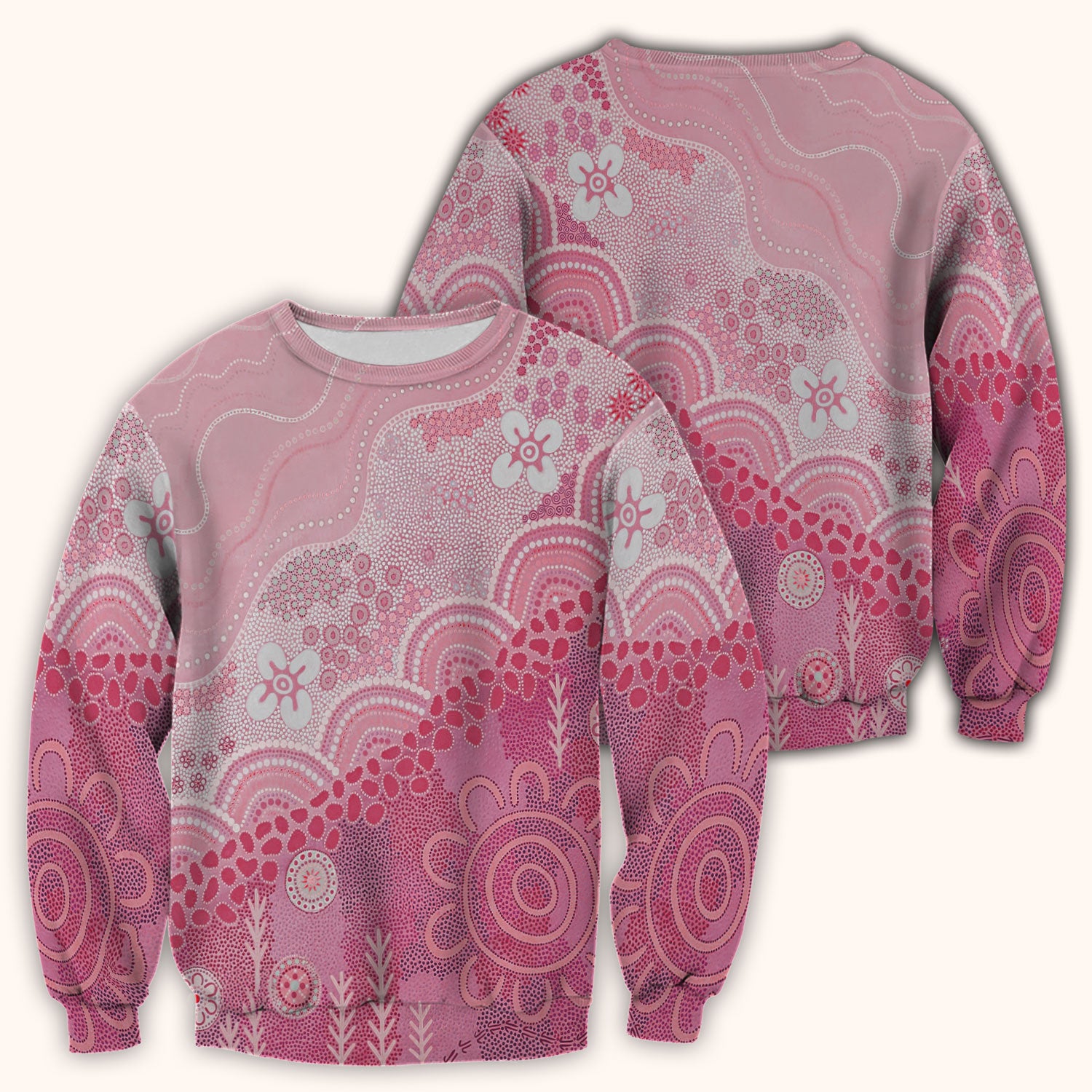 Floral Mandala Dot Pattern Medical Scrub Top, Comfortable Scrubs for Nurses