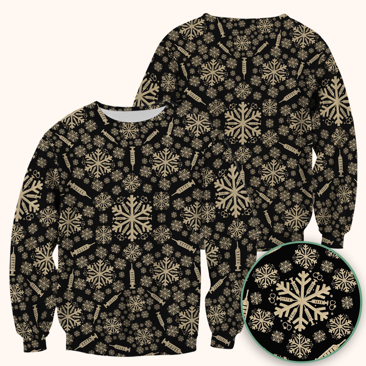 Snowflake Syringe Scrubs for Women - Festive Medical Top - Funny Christmas Scrub Shirt for Nurse - Holiday Gift