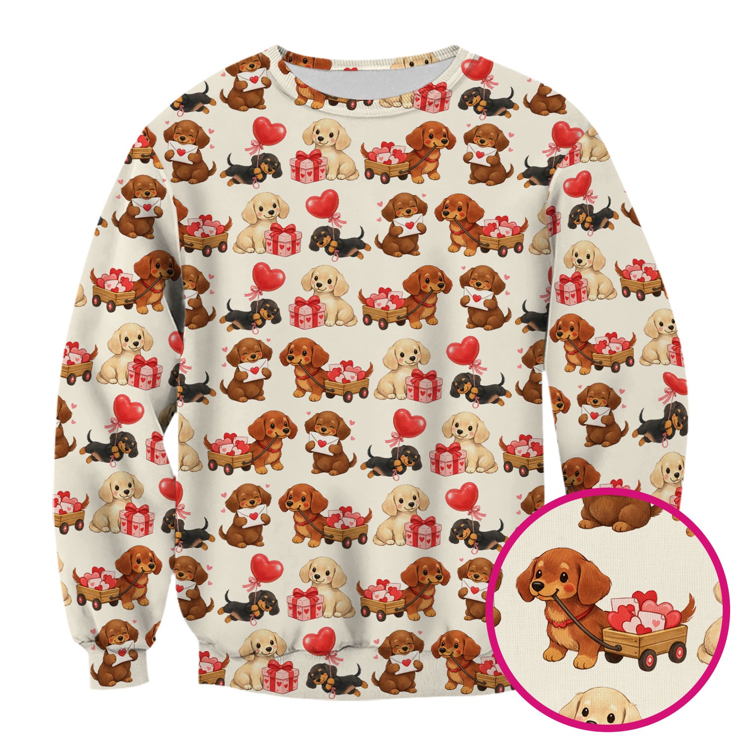 Cute Dachshund Nurse Scrub Top For Nurses, Wiener Dog Pattern Nurse Shirt, Breathable Fabrics Nursing Uniform