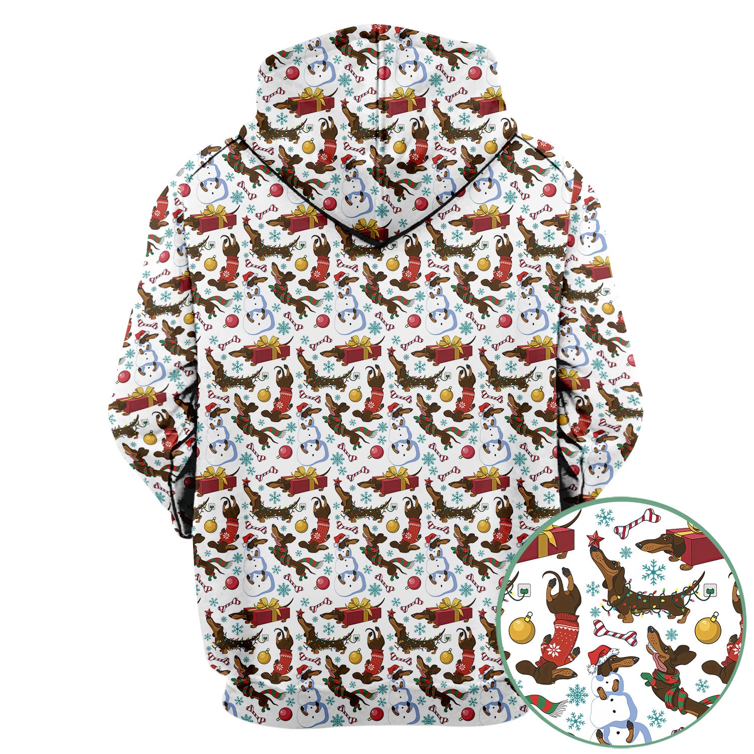 Funny Christmas Nurse Scrubs - Dachshund Dog & Snowman Print Top - Multi Color Custom Nursing Shirt Gift for Healthcare Workers