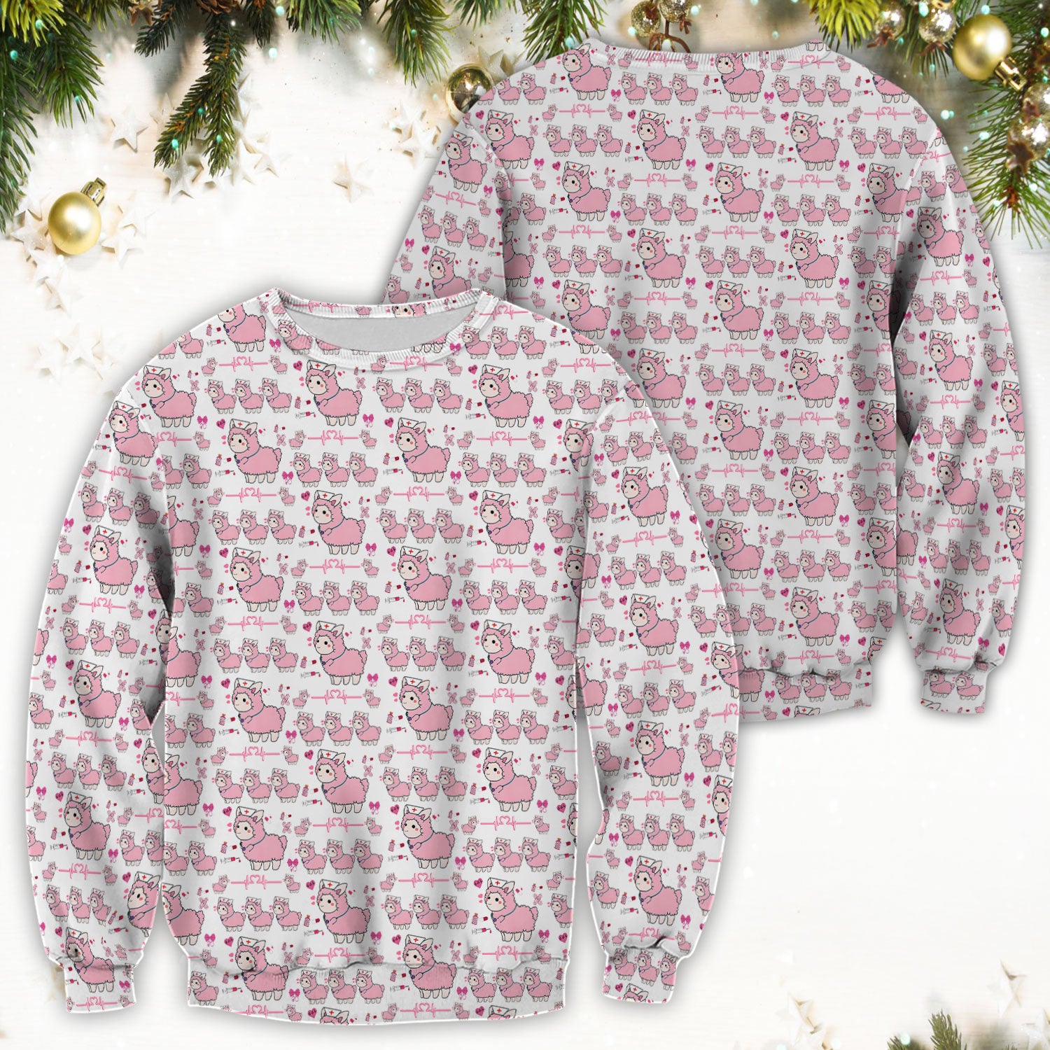 Llama Ain't Got Time For Your Drama Scrub Top, Funny Pattern Scrub Shirt, Breathable Fabrics Nursing Uniform