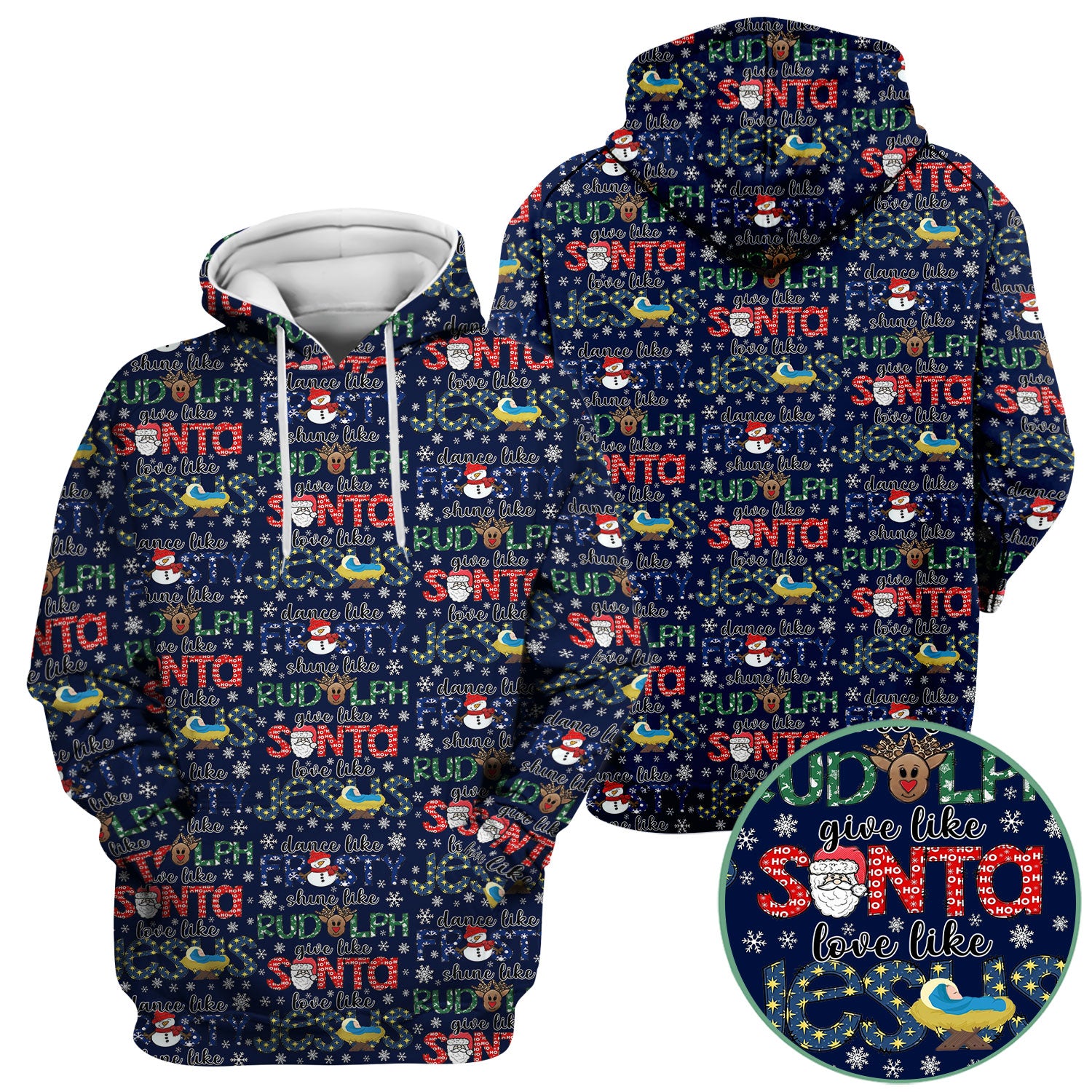 Xmas Rudolph Comfortable Scrubs for Nurses - God Santa Shirt - Breathable Fabrics Nursing Uniform Gift for RN CNA LPN
