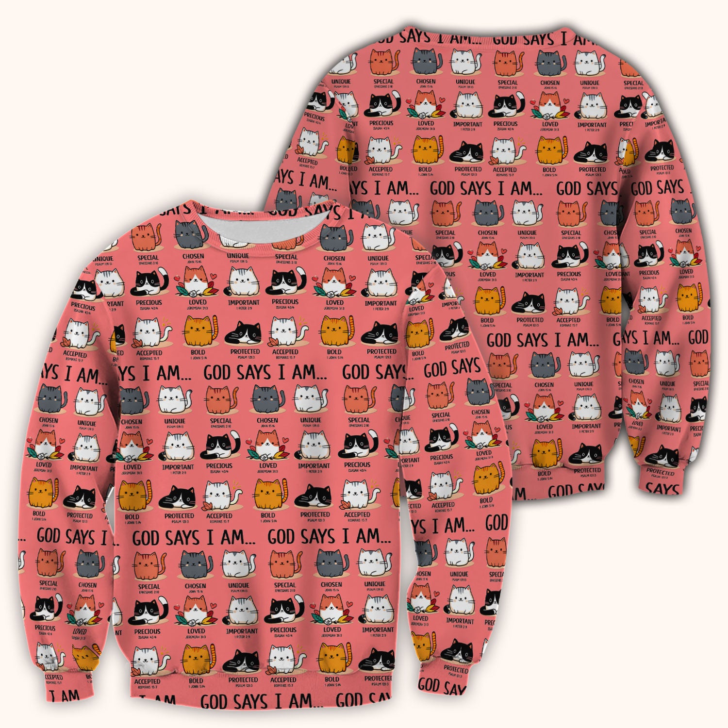 Cute Christian Cat God Says I Am Scrub Top, Comfortable Scrubs for Nurses