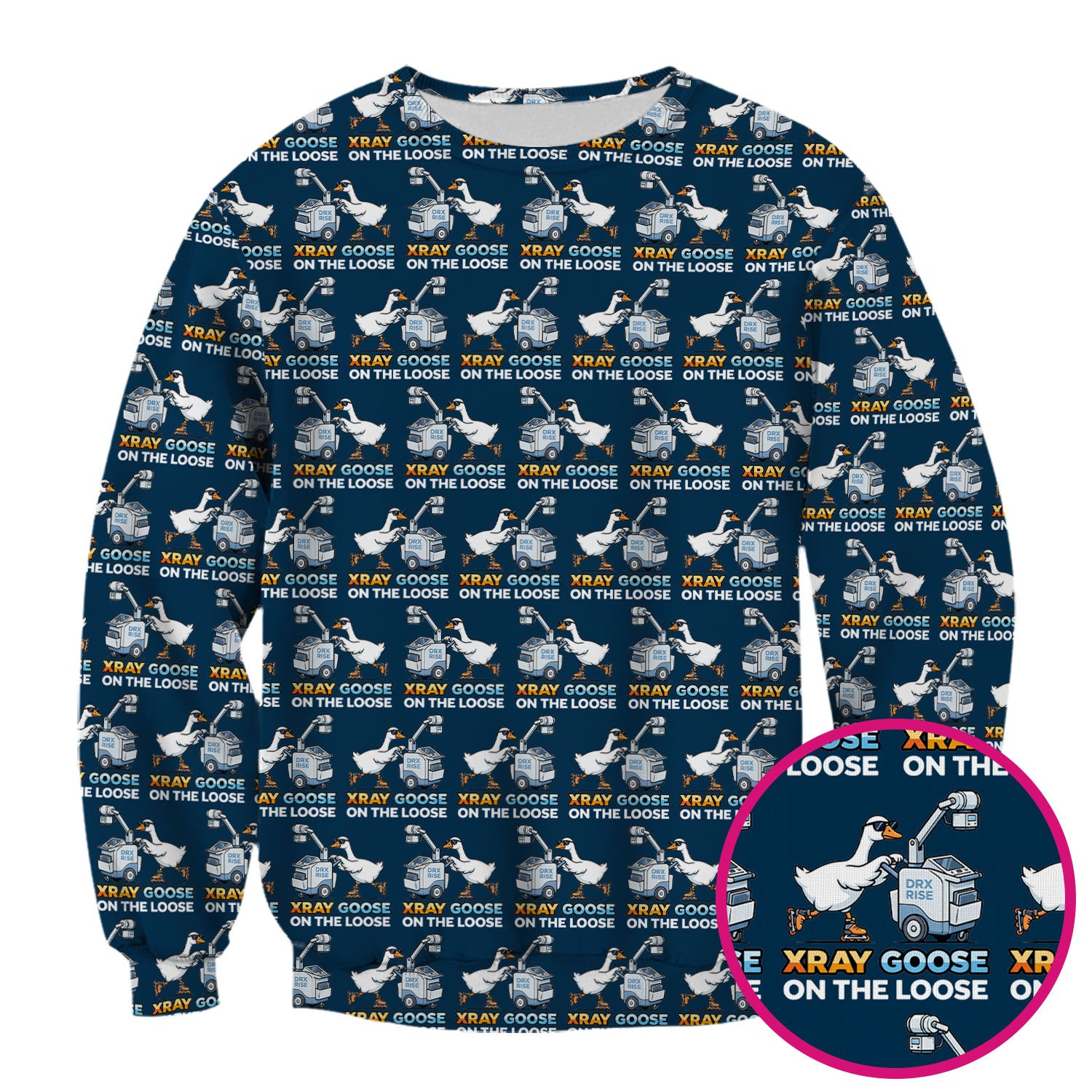 Funny Xray Goose On The Loose Pattern Scrub Top, Comfortable Scrubs for Nurses