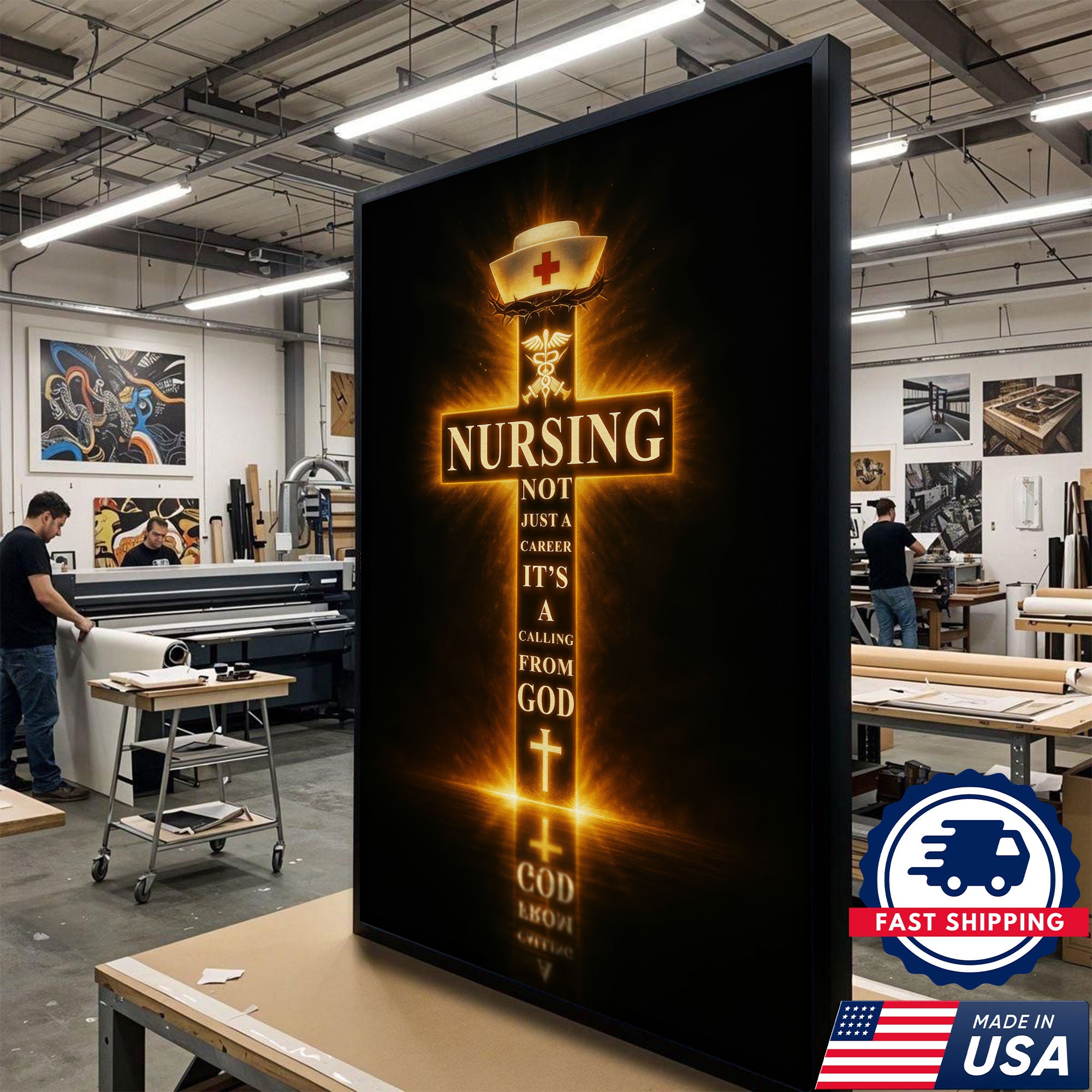 Nursing Not Just A Career Its A Calling From God Canvas, Christian Faith Gift for RN LPN CNA