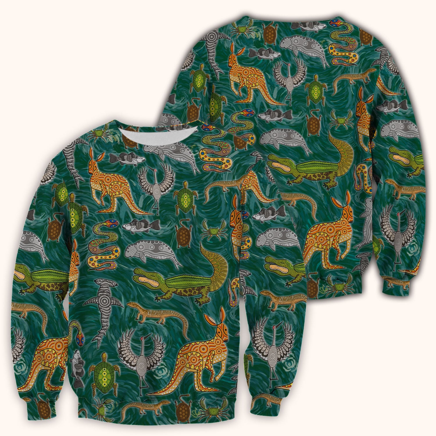 Crocodile Turtle Snake Animal Pattern Scrub Top, Comfortable Scrubs for Nurses