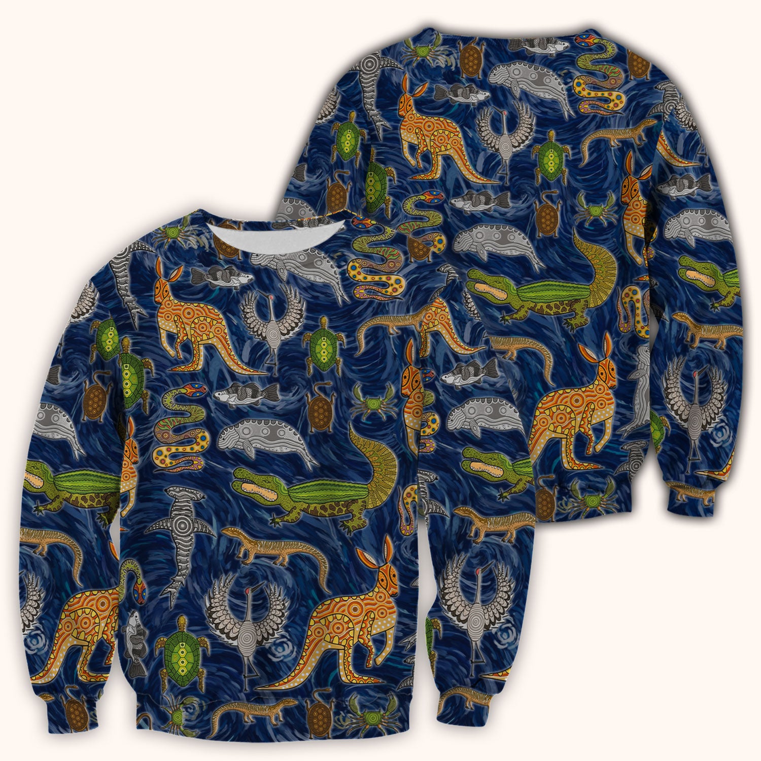 Crocodile Turtle Snake Animal Pattern Scrub Top, Comfortable Scrubs for Nurses