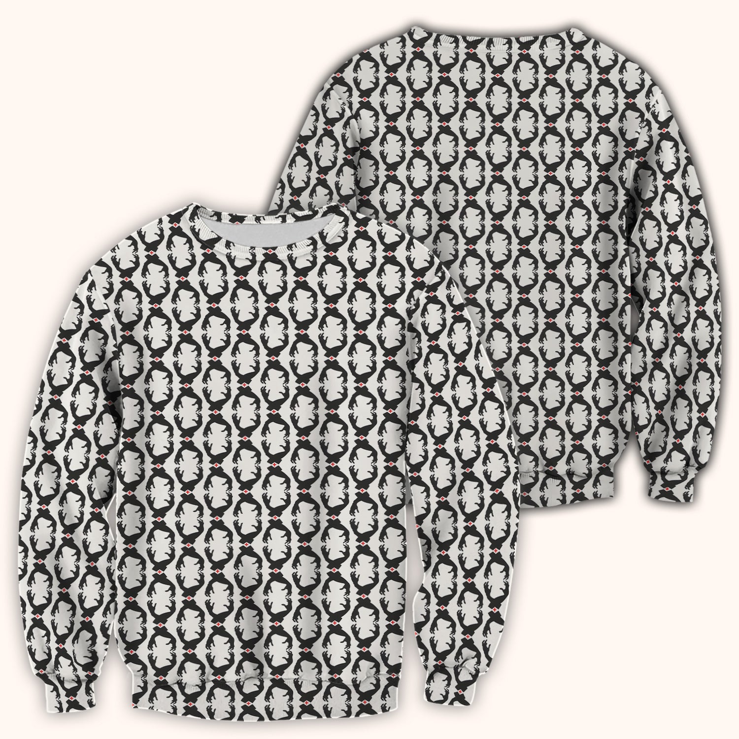 Creepy Hands Black White Red Patterns Scrub Top, Comfortable Scrubs for Nurses