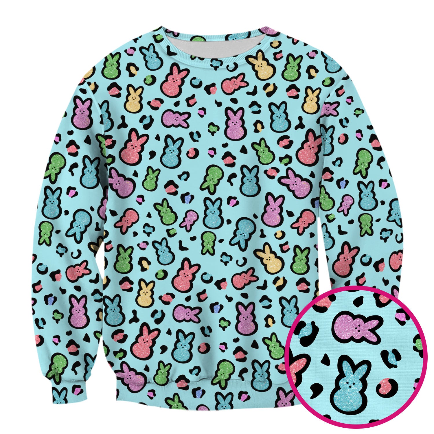 Cute Easter Bunny Pastel Pattern Scrub Top, Comfortable Scrubs for Nurses