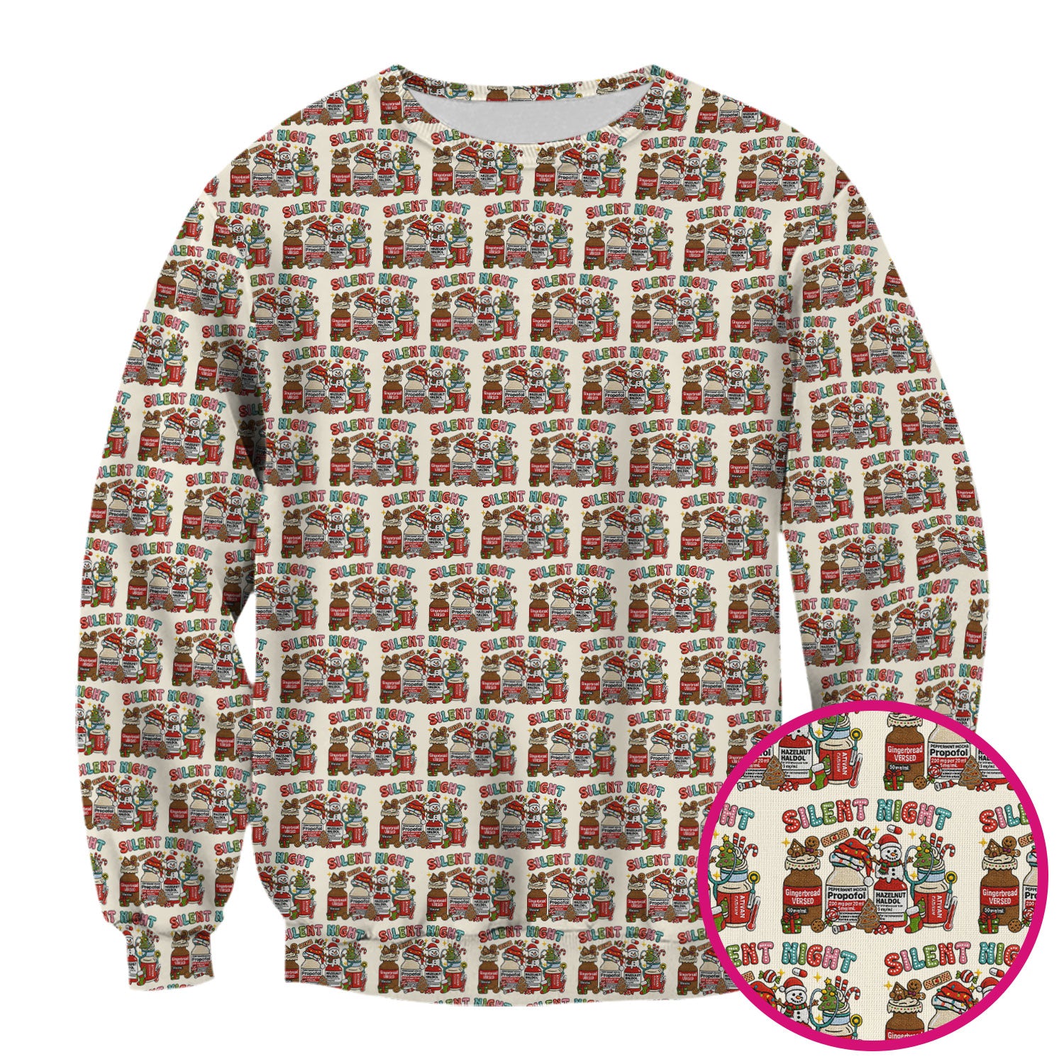 Silent Night Nurse Scrub Top, Funny Christmas Medical Scrub Shirt, Holiday Nursing Uniform