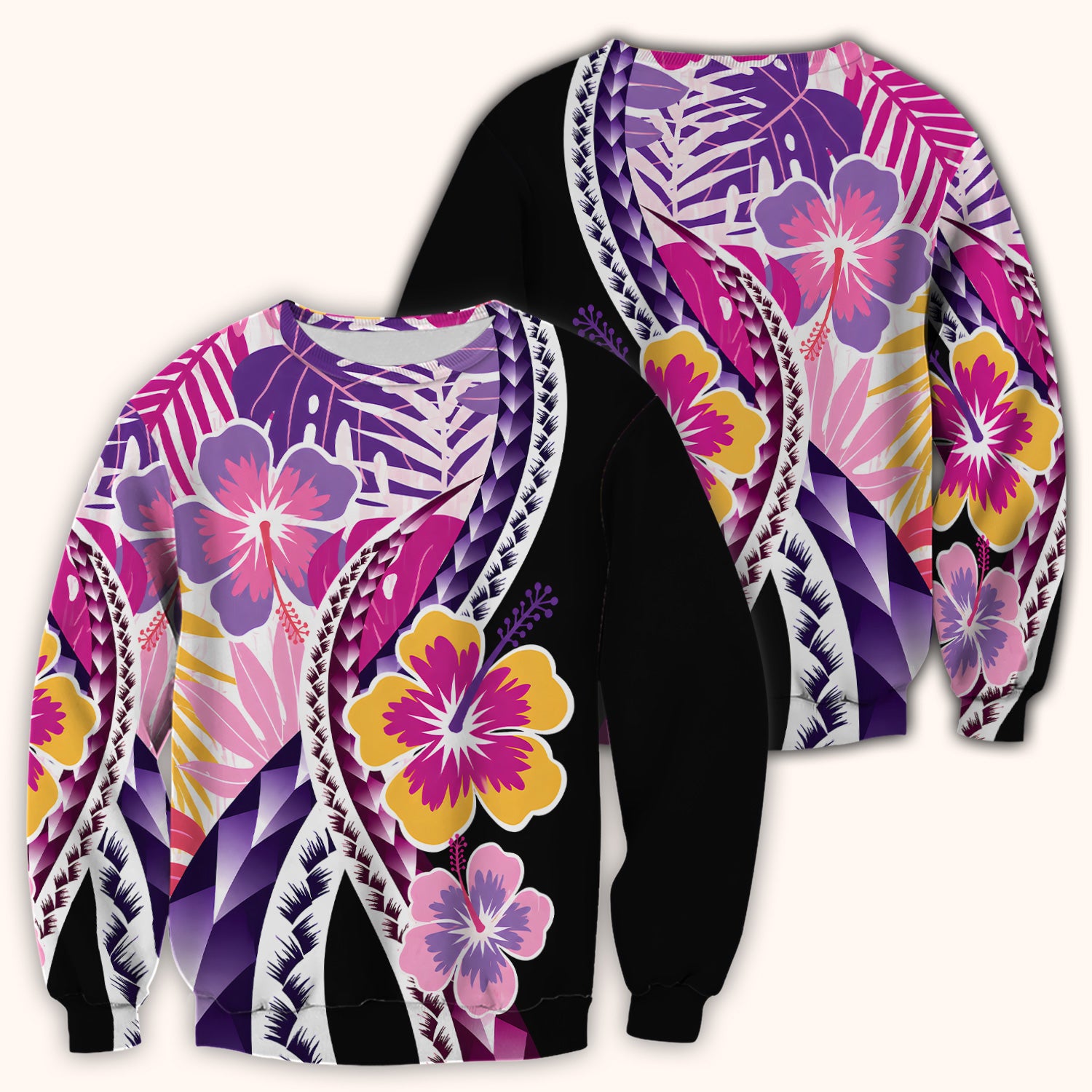 Nurse Tropical Hibiscus Leaf Pattern Scrub Top, Comfortable Scrubs for Nurses