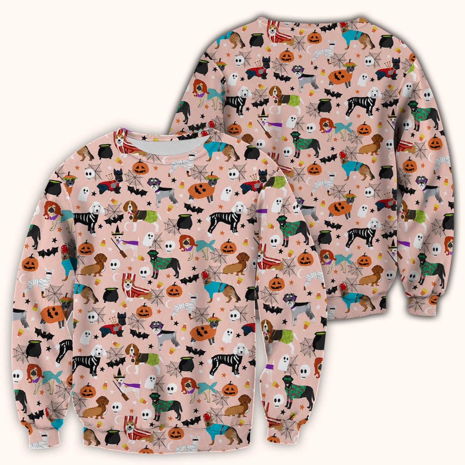 Halloween Costume Dogs Scrub Top, Comfortable Scrubs for Nurses