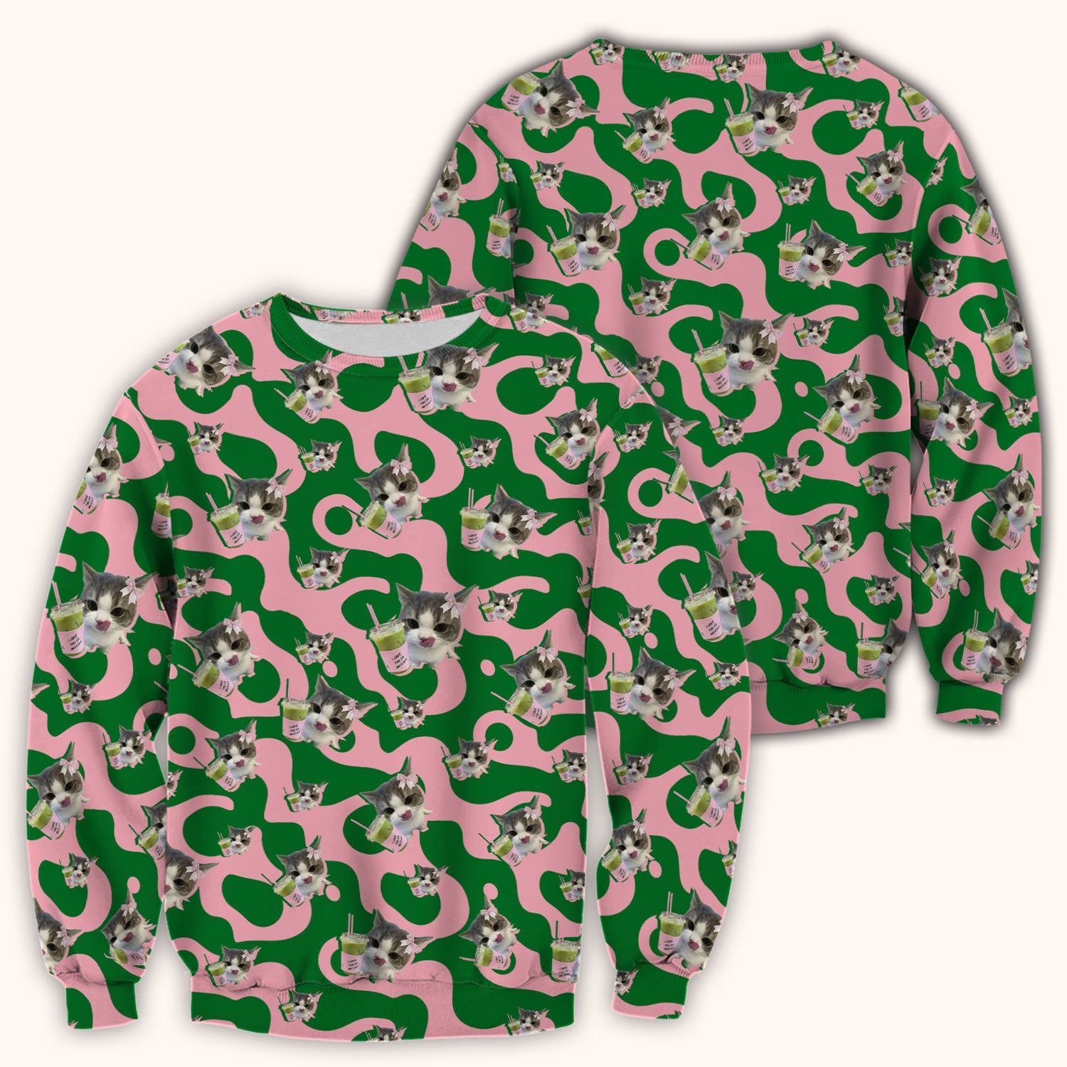 Cute Cat Matcha Nurse Scrub Top, Funny Cat I Love Matcha Medical Shirt,  Breathable Fabrics Nursing Uniform