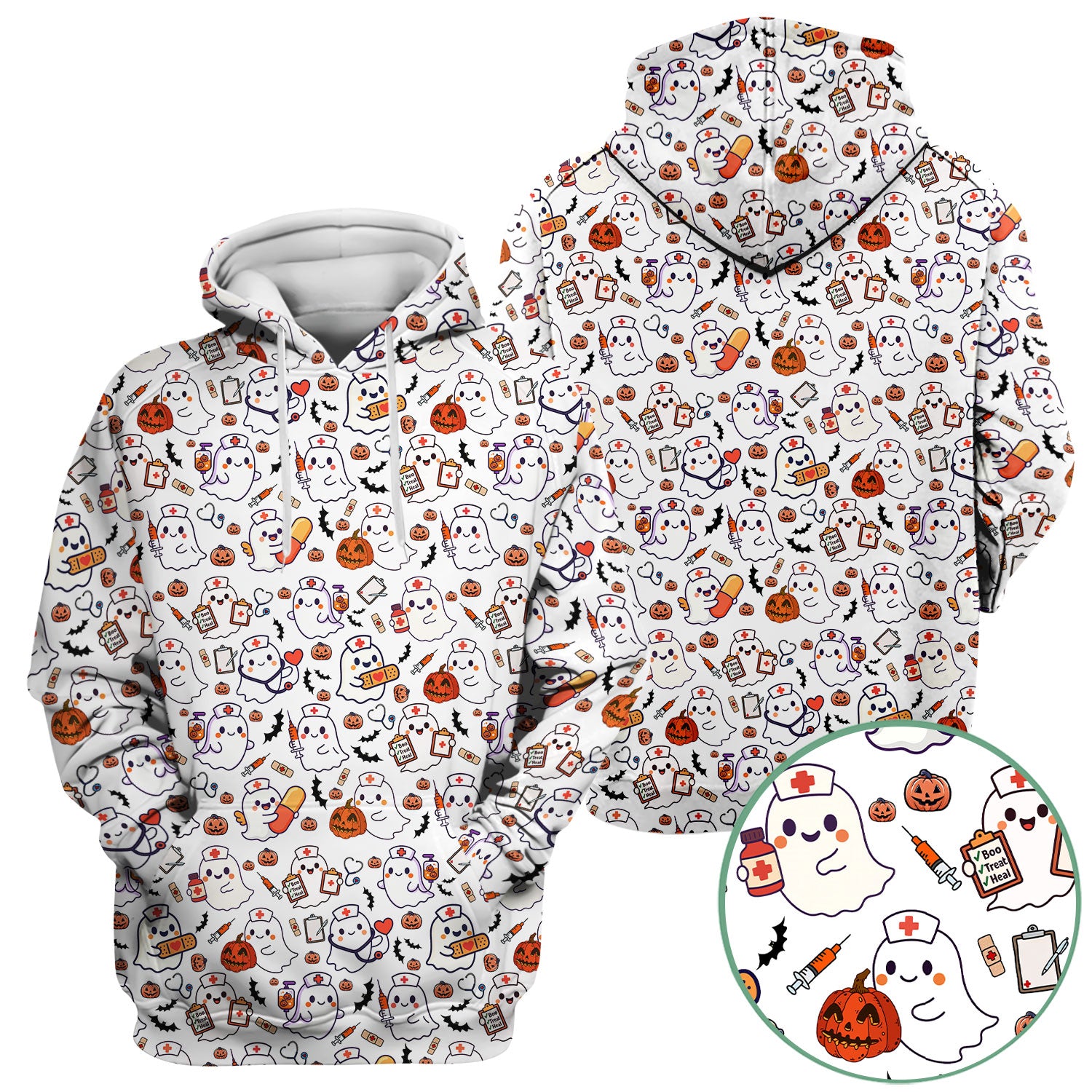 Halloween Scrubs for Women - Pumpkin Shirt - Comfortable Scrubs for Nurses - Breathable Fabrics Nursing Uniform - Holiday Gift for Her