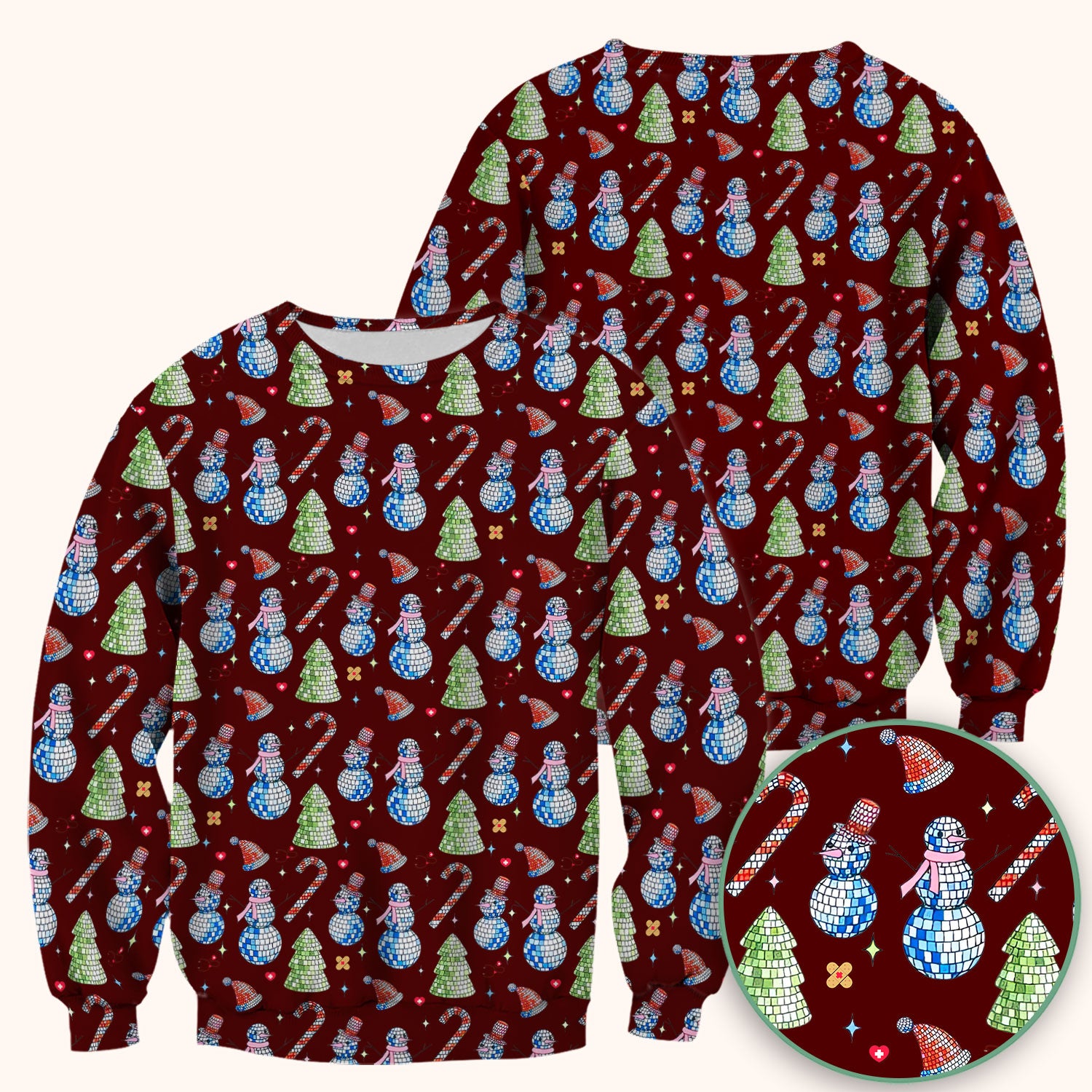 Funny Christmas Snowman Scrub Top for Women - Breathable Fabrics Med Uniform - Comfortable Scrubs for Nurses - Xmas Gift for Her