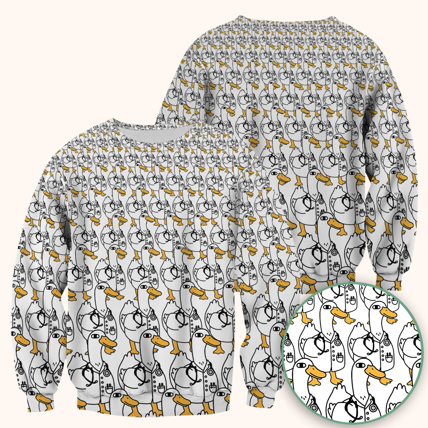 Funny Duck Scrub Top for Women - I'm a Doctor Shirt - Cute Duck In The Row - Breathable Fabrics Nursing Uniform