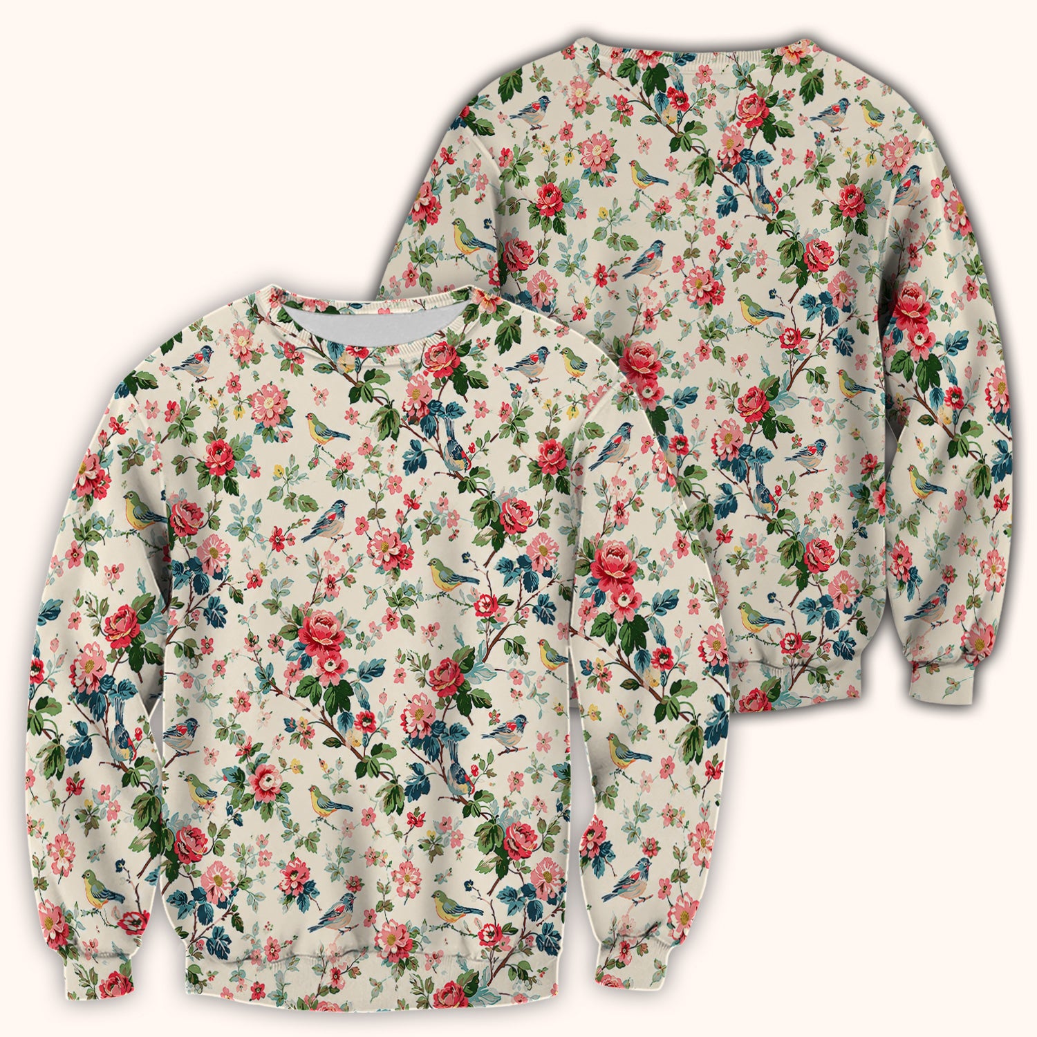 Songbird Rose Garden Pattern Scrub Top, Comfortable Scrubs for Nurses
