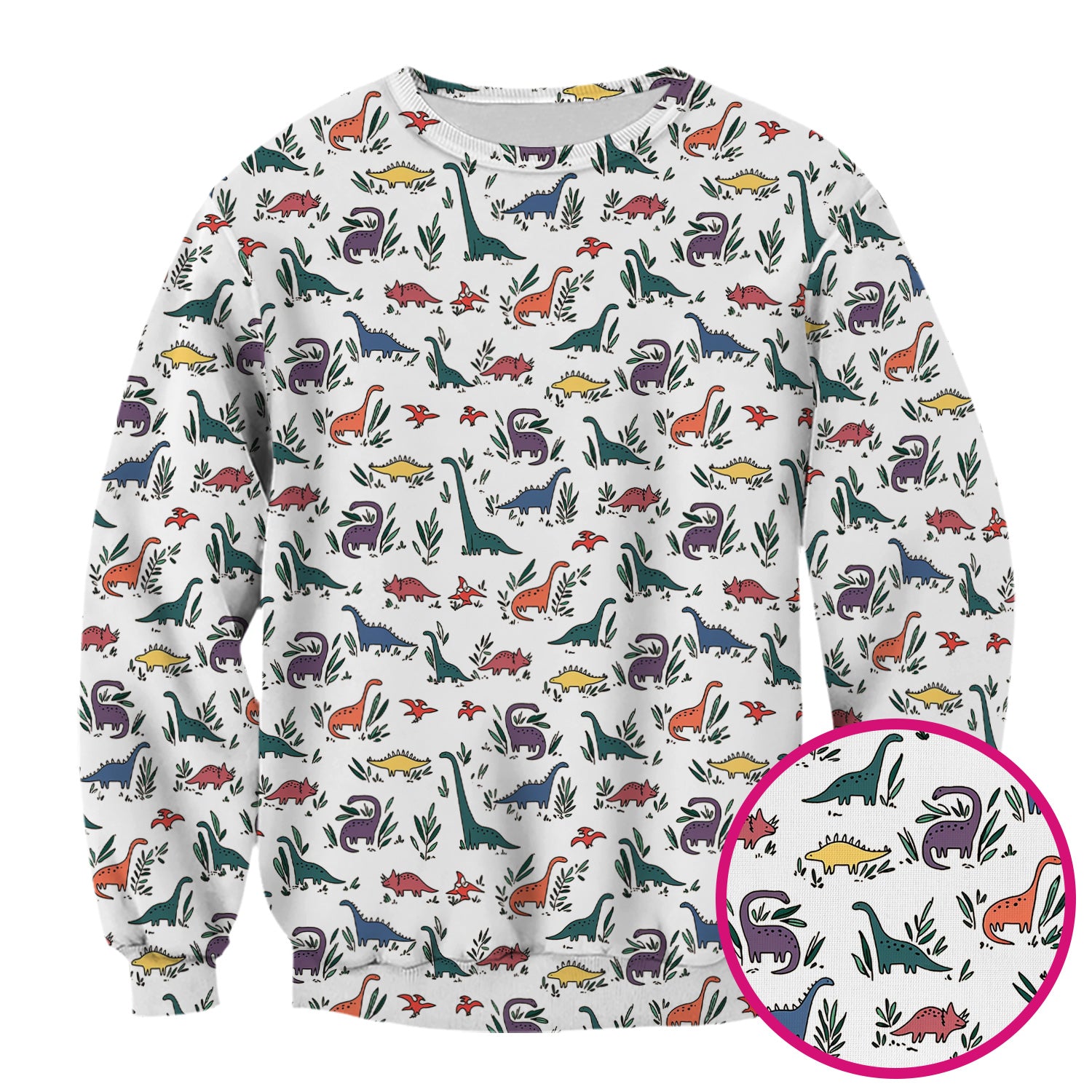Cute Dinosaur Leafy Garden Pattern Scrub Top, Comfortable Scrubs for Nurses