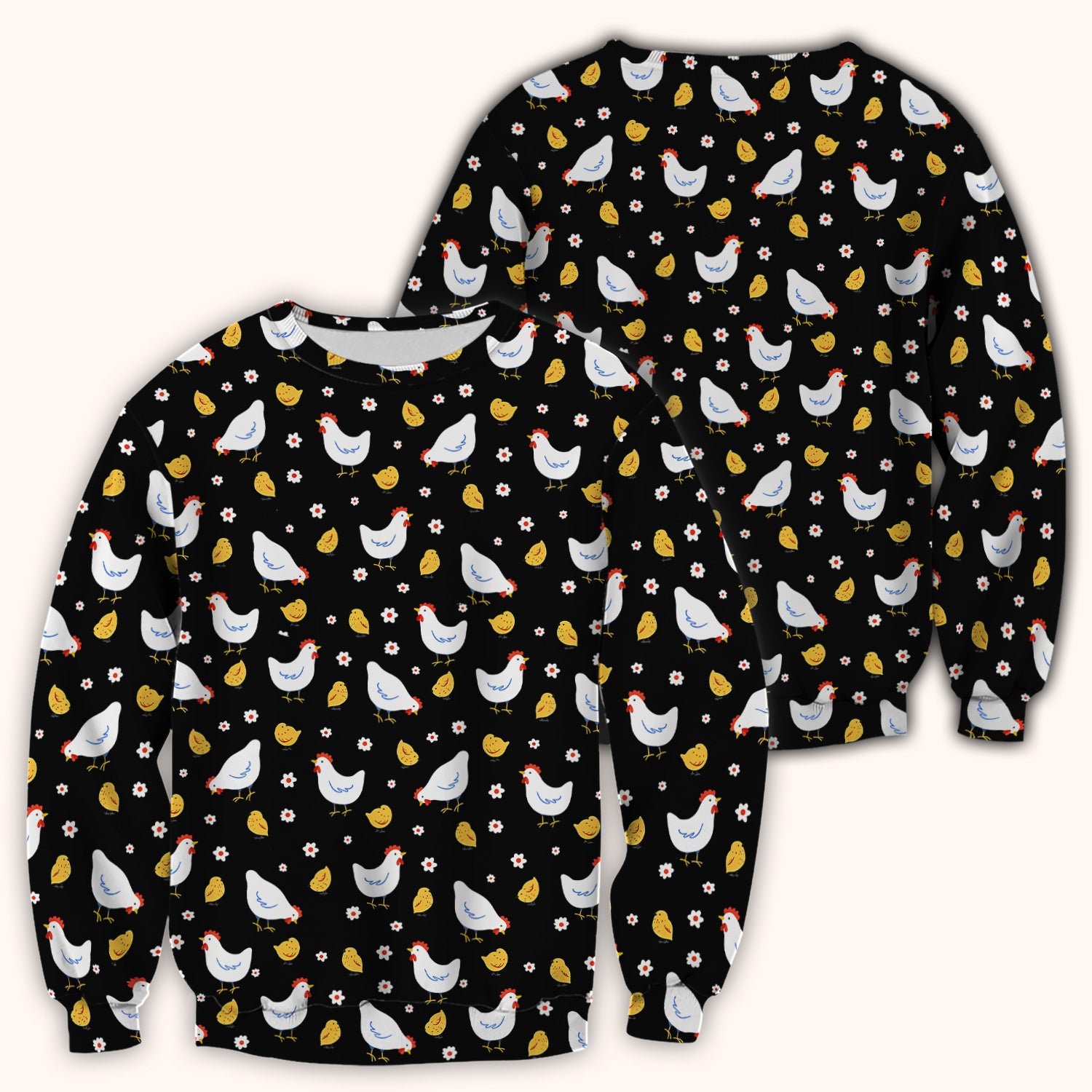 Chicken And Cute Chicks Pattern Scrubs Top, Comfortable Scrubs for Nurses