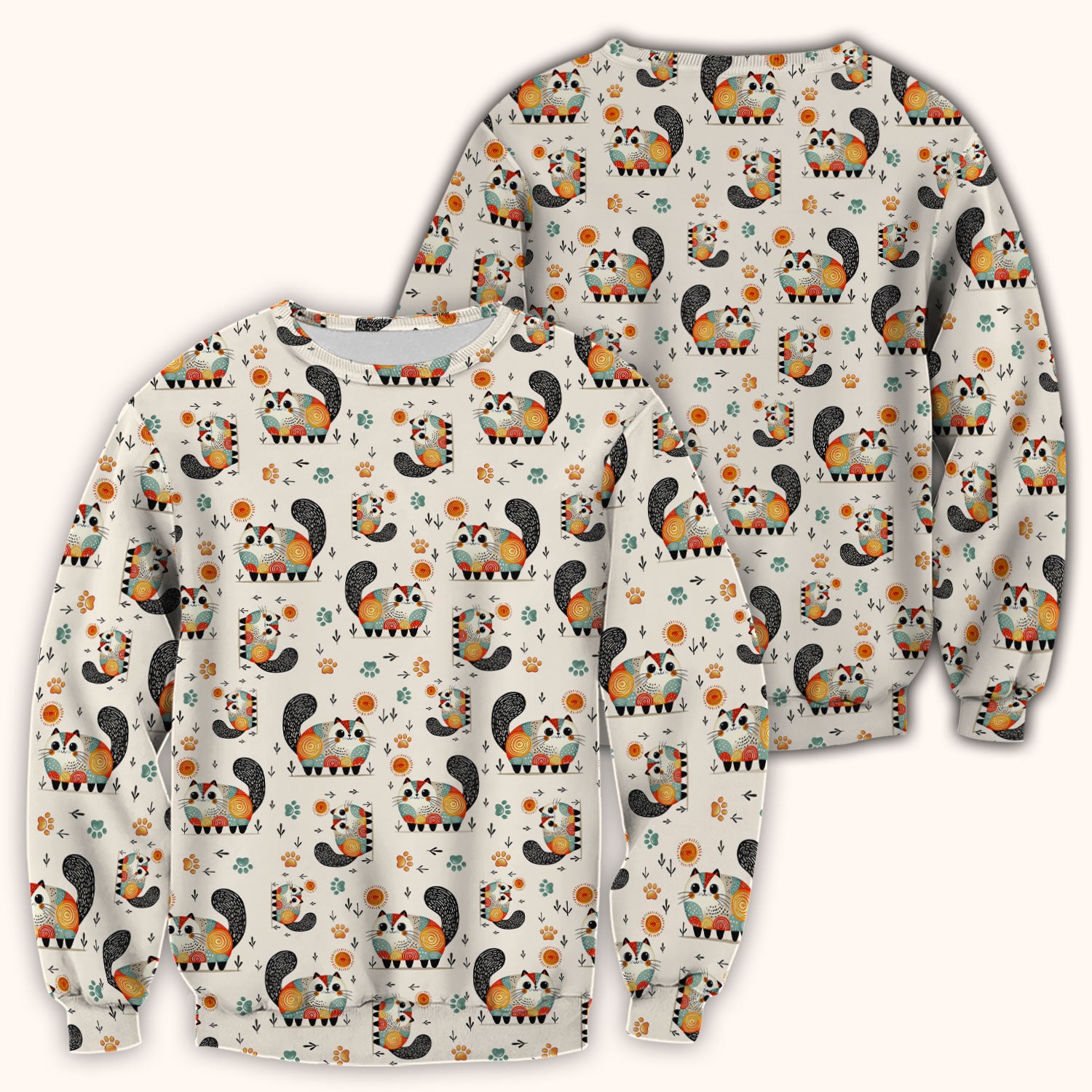 Playful Cat Illustration Nurse Scrub Top, Comfortable Scrubs for Nurses