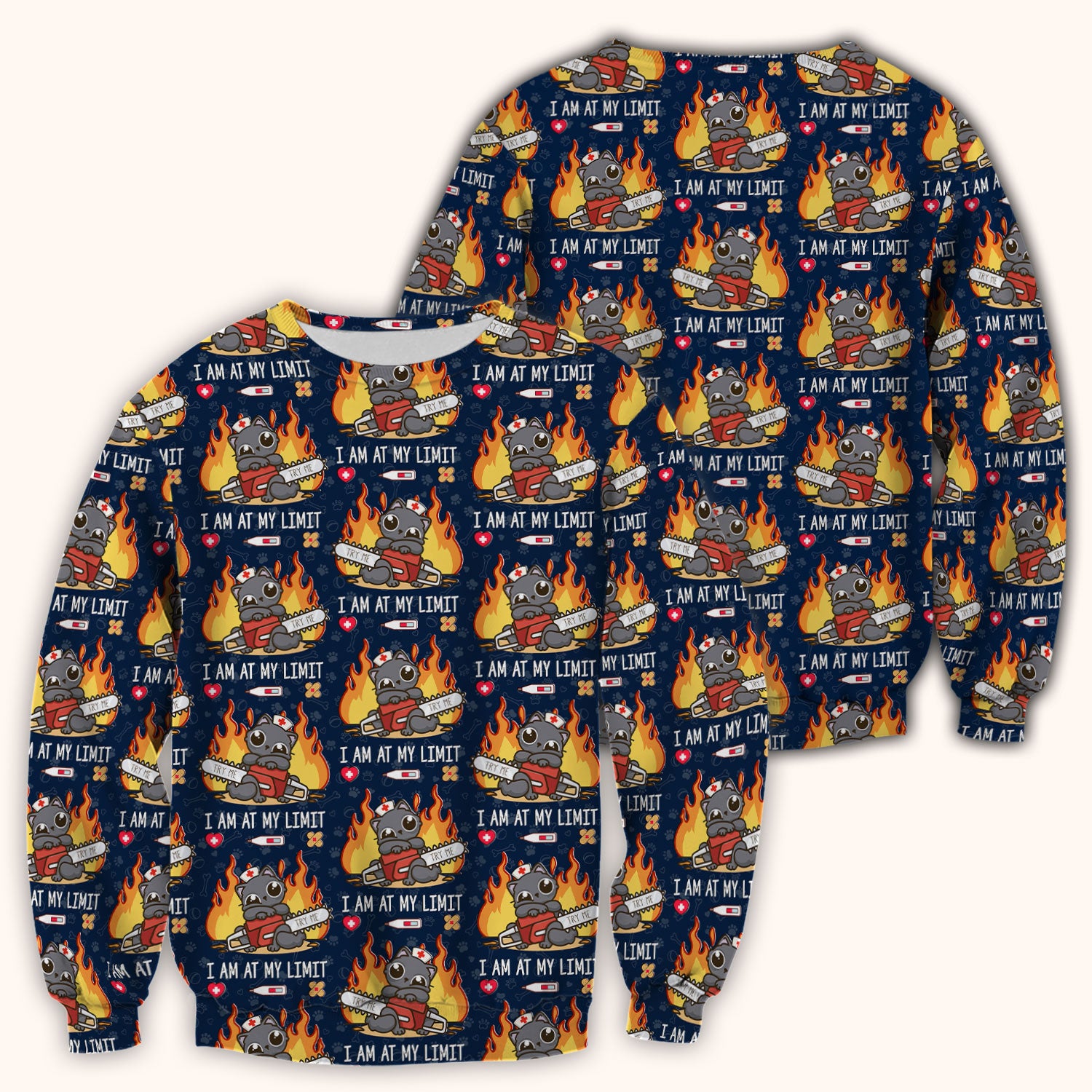 Funny Nurse Cat I Am At My Limit Scrub Top, Comfortable Scrubs for Nurses