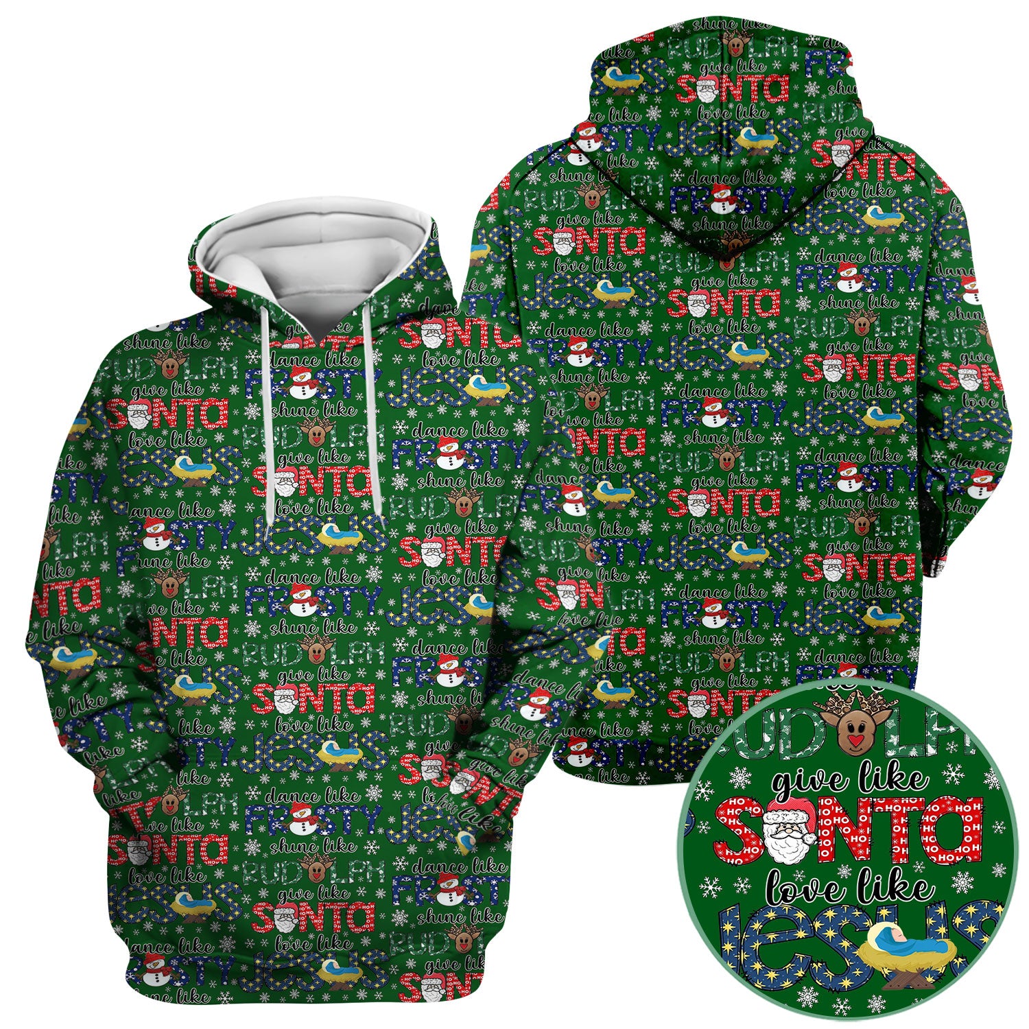 Xmas Rudolph Comfortable Scrubs for Nurses - God Santa Shirt - Breathable Fabrics Nursing Uniform Gift for RN CNA LPN