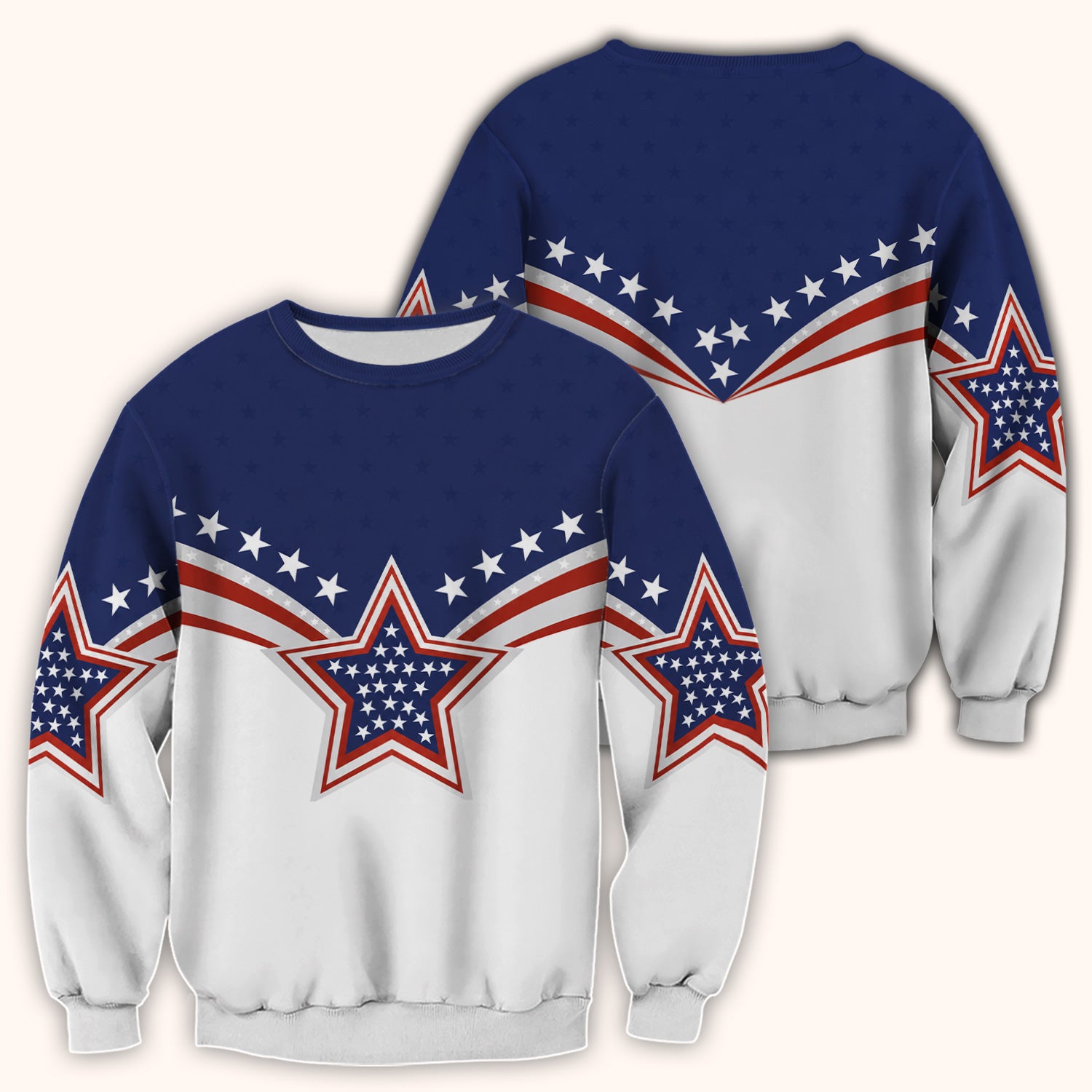 Patriotic American Flag Star Pattern Scrub Top, Comfortable Scrubs for Nurses