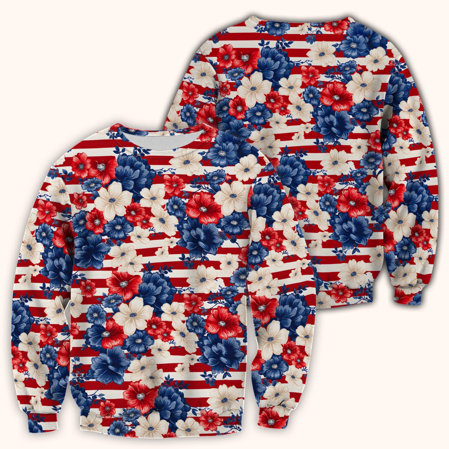 Patriotic Floral Nurse for RN & CNA, American Flag Healthcare Workers Medical Uniform Scrub Top, Comfortable Scrubs for Nurses
