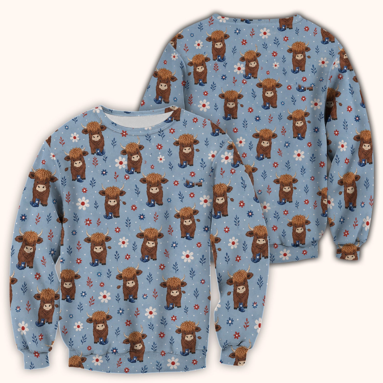 Floral Cowboy Boots Pattern Scrub Top, Comfortable Scrubs for Nurses