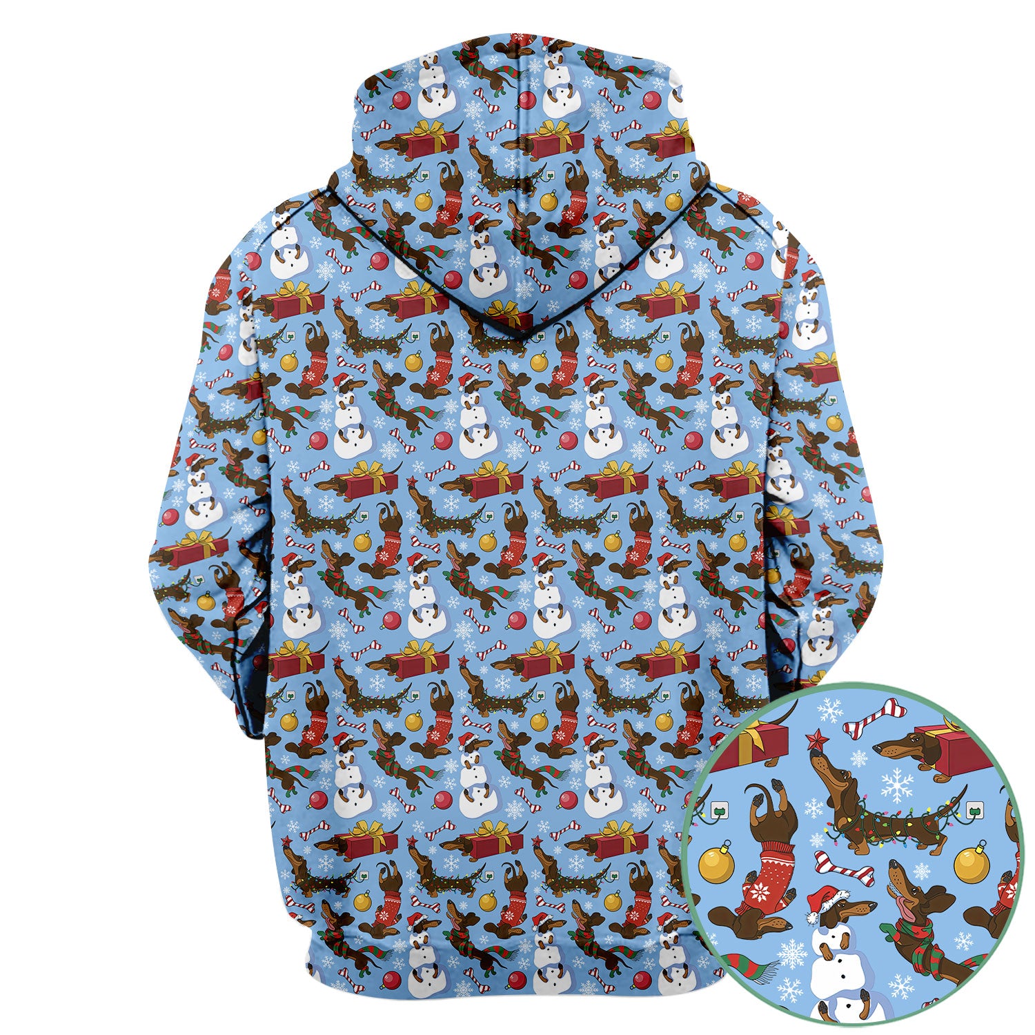 Christmas Nurse Scrubs for Women - Dachshund Dog & Snowman Print - Custom Multi Color Nursing Shirt Holiday Gift