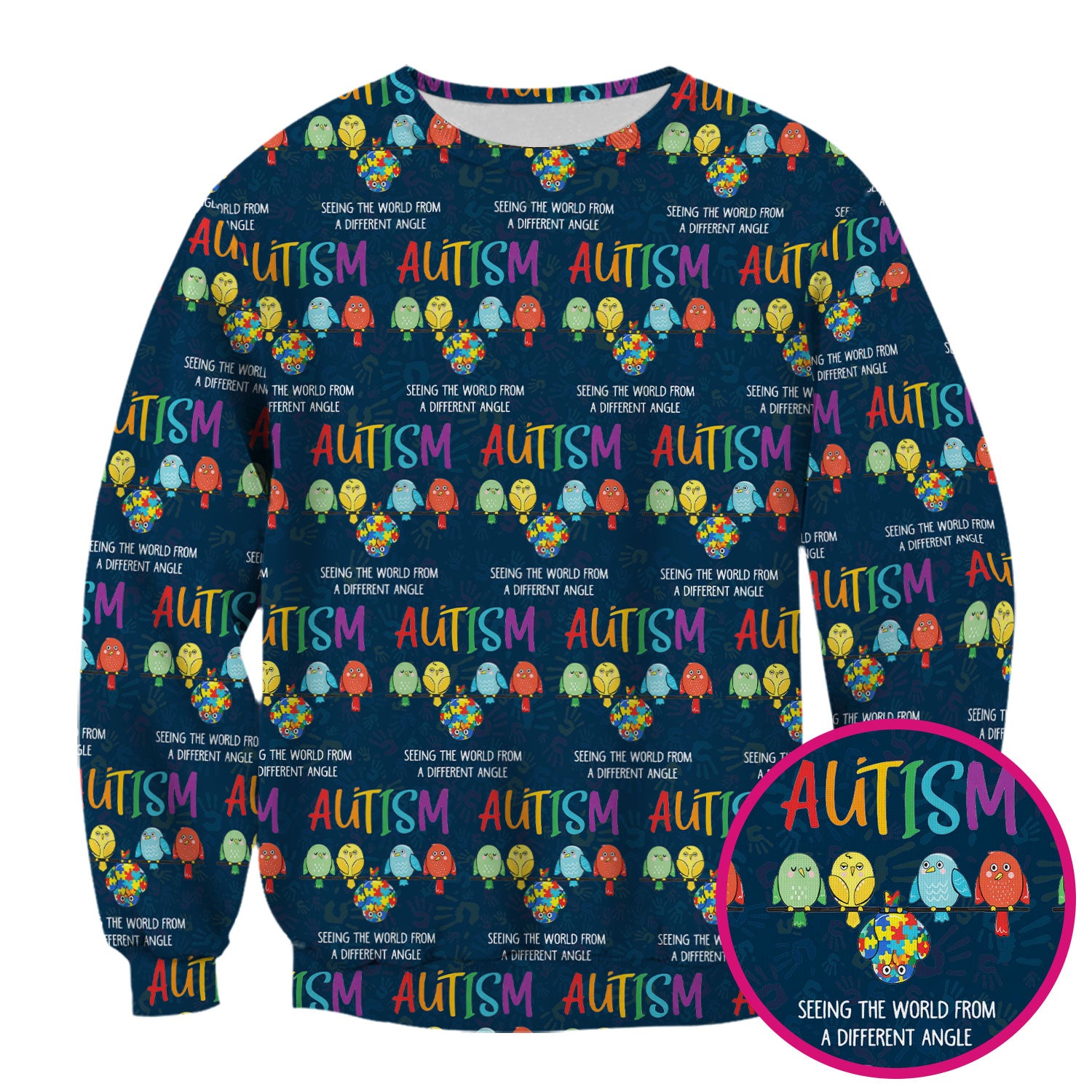 Autism Seeing The World From A Different Angle Birds Scrub Top ,Comfortable Scrubs for Nurses