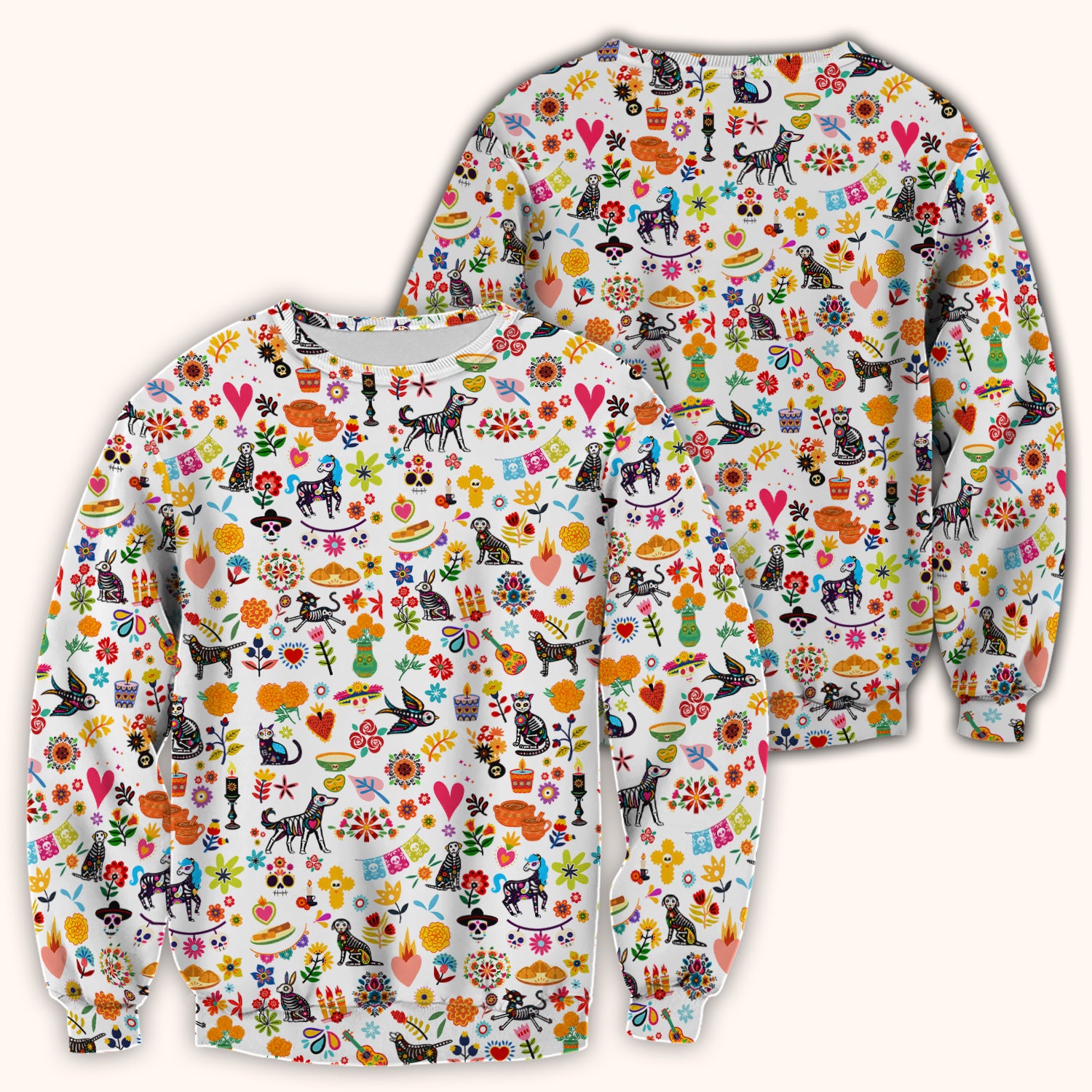 Day Of The Dead Sugar Skull Print Scrub Top, Comfortable Scrubs for Nurses