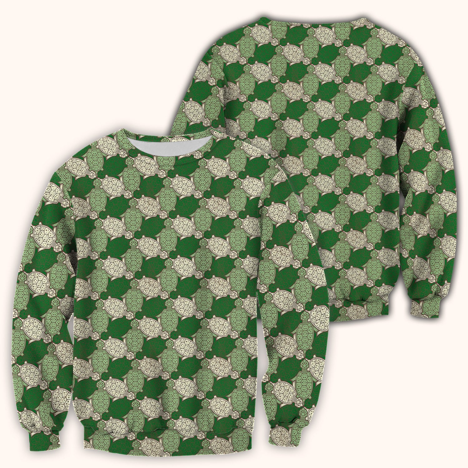 Green Sea Turtle Shell Pattern Scrub Top, Comfortable Scrubs for Nurses
