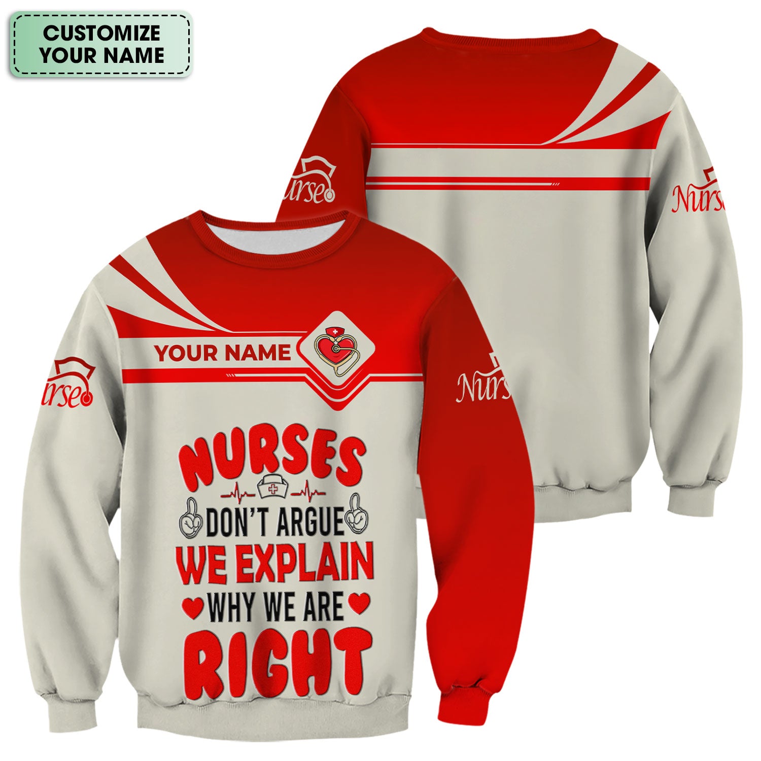Custom Name Funny Nurse Scrub Top, Personalized “We Explain Why We Are Right” Nurse Shirt, Breathable Nursing Uniform