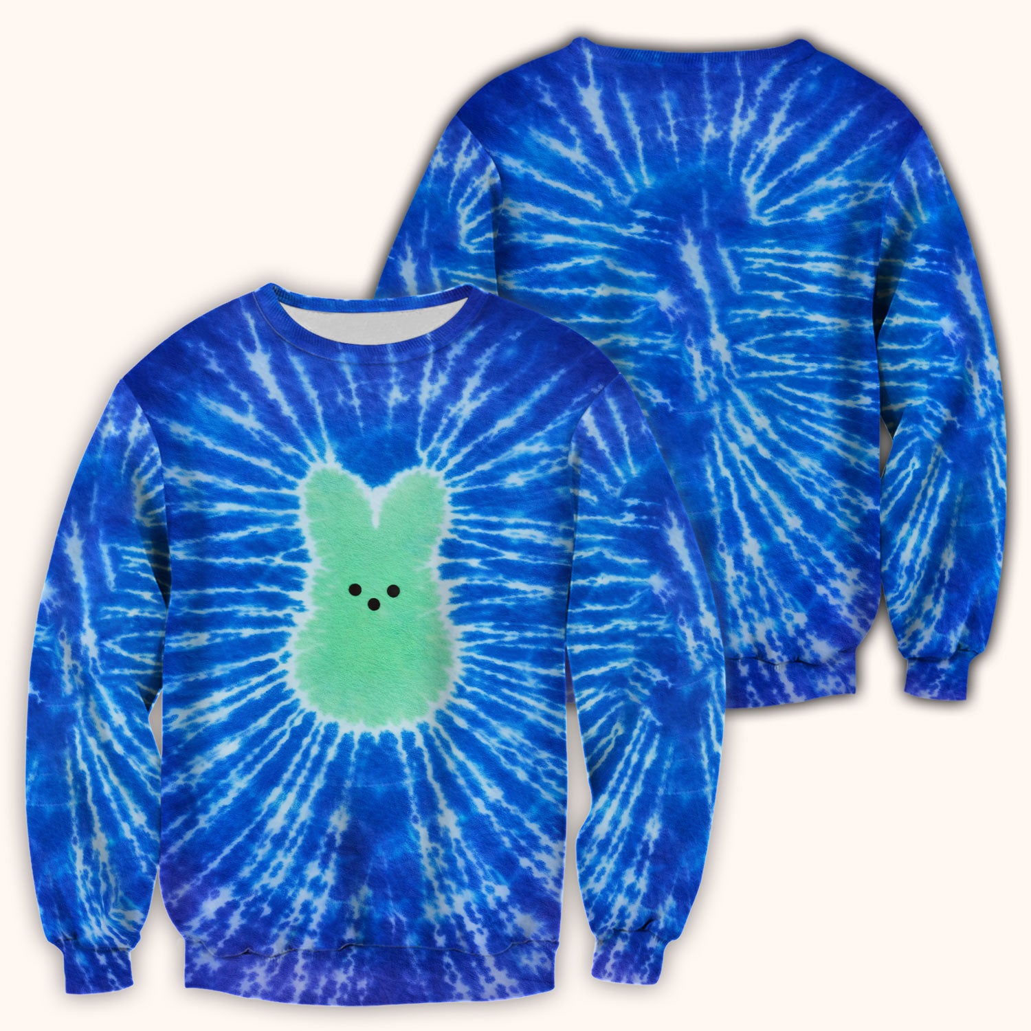 Easter Peep Tie Dye Scrub Top, Easter Bunny Nurse Shirt For Women, Breathable Fabrics Nursing Uniform