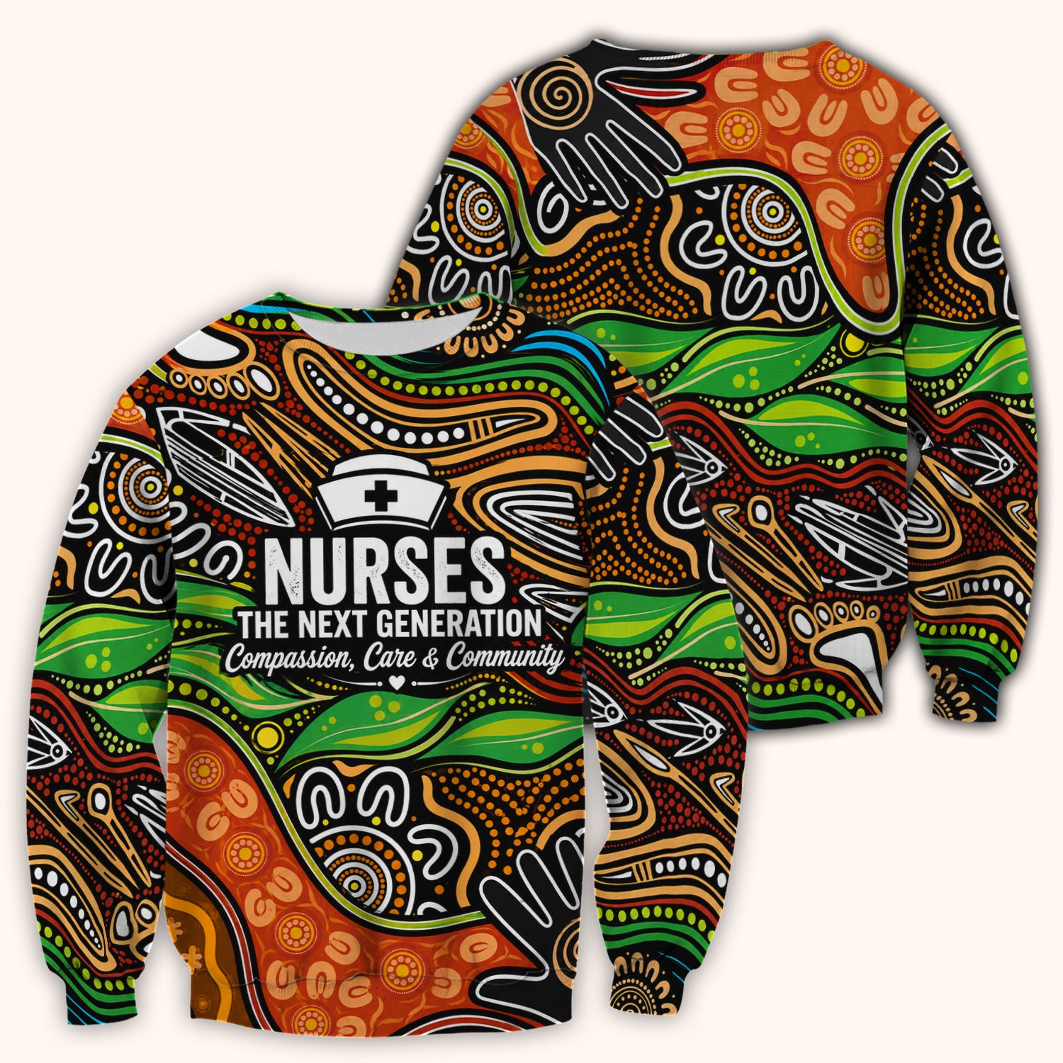 Dot Art Nurse Quote Pattern Scrub Top, Comfortable Scrubs for Nurses