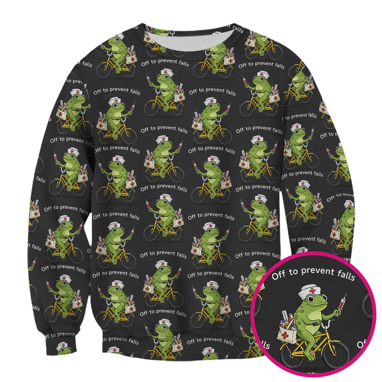 Cute Frog Riding Bike With Funny Quote Scrub Top, Comfortable Scrubs for Nurses