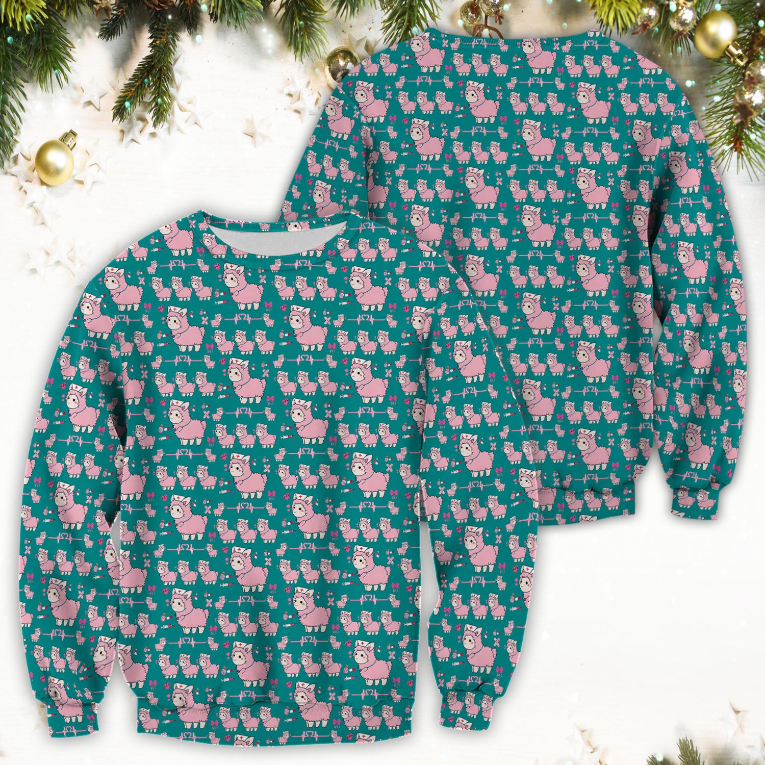 Llama Ain't Got Time For Your Drama Scrub Top, Funny Pattern Scrub Shirt, Breathable Fabrics Nursing Uniform