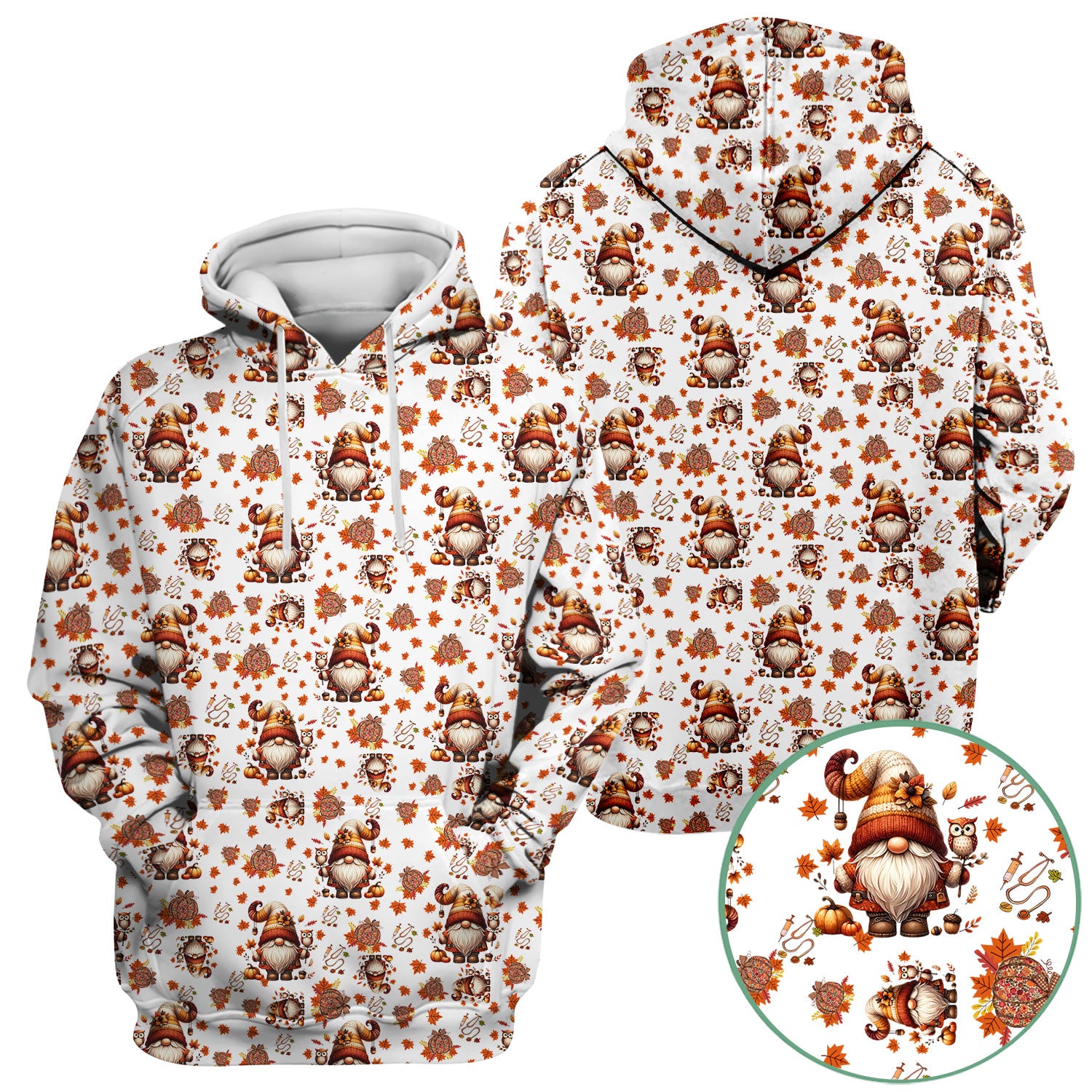 Autumn Leaves Pumpkin Scrubs for Women - Comfortable Scrubs for Nurses - Breathable Fabrics Nursing Uniform