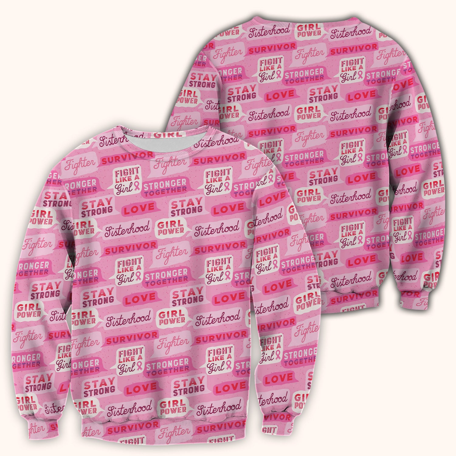 Pink Ribbon Quotes Scrub Top, Comfortable Scrubs for Nurses