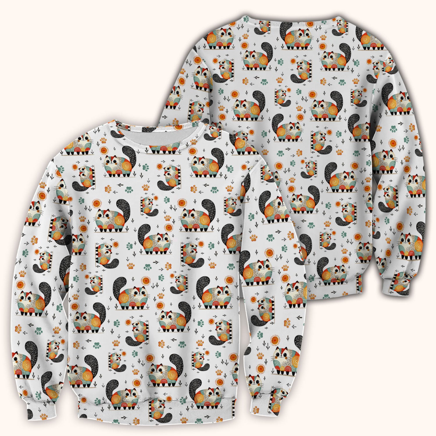 Playful Cat Illustration Nurse Scrub Top, Comfortable Scrubs for Nurses