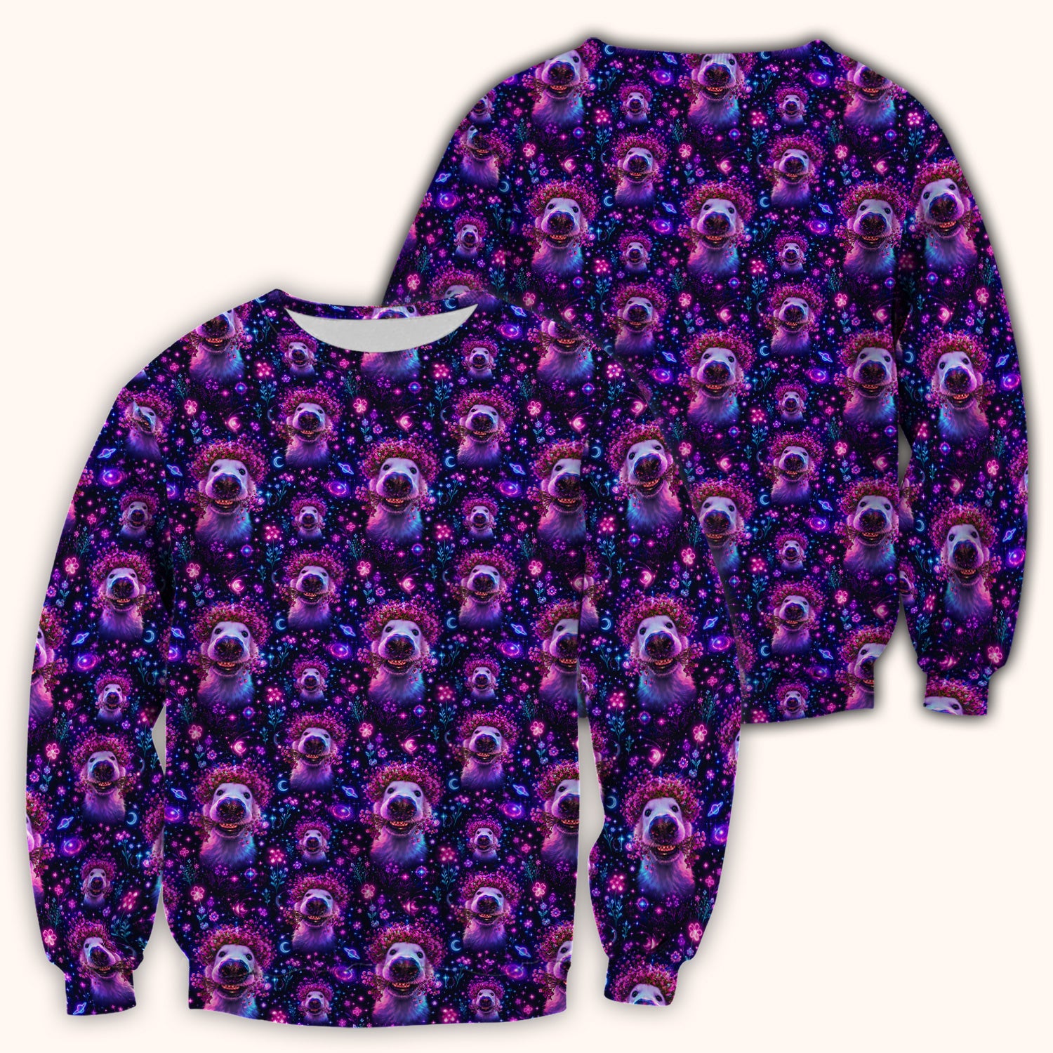 Galaxy Golden Retriever Nurse Scrub Top for RN, CNA, Veterinary Staff, Dog Lover Uniform
