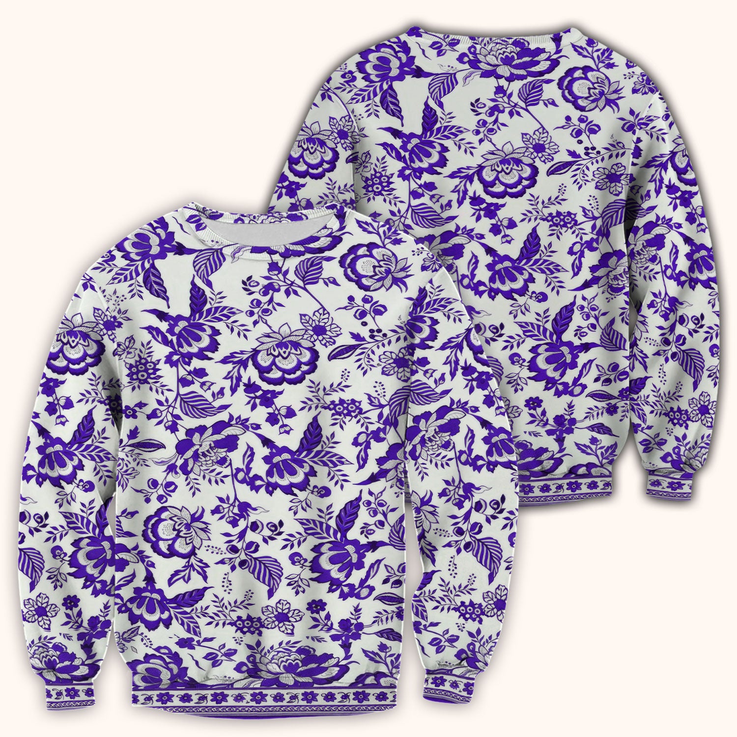 Toile De Jouy Scrub Top For Women, Floral Pattern Nurse Shirt, Comfortable Scrubs For Nursing