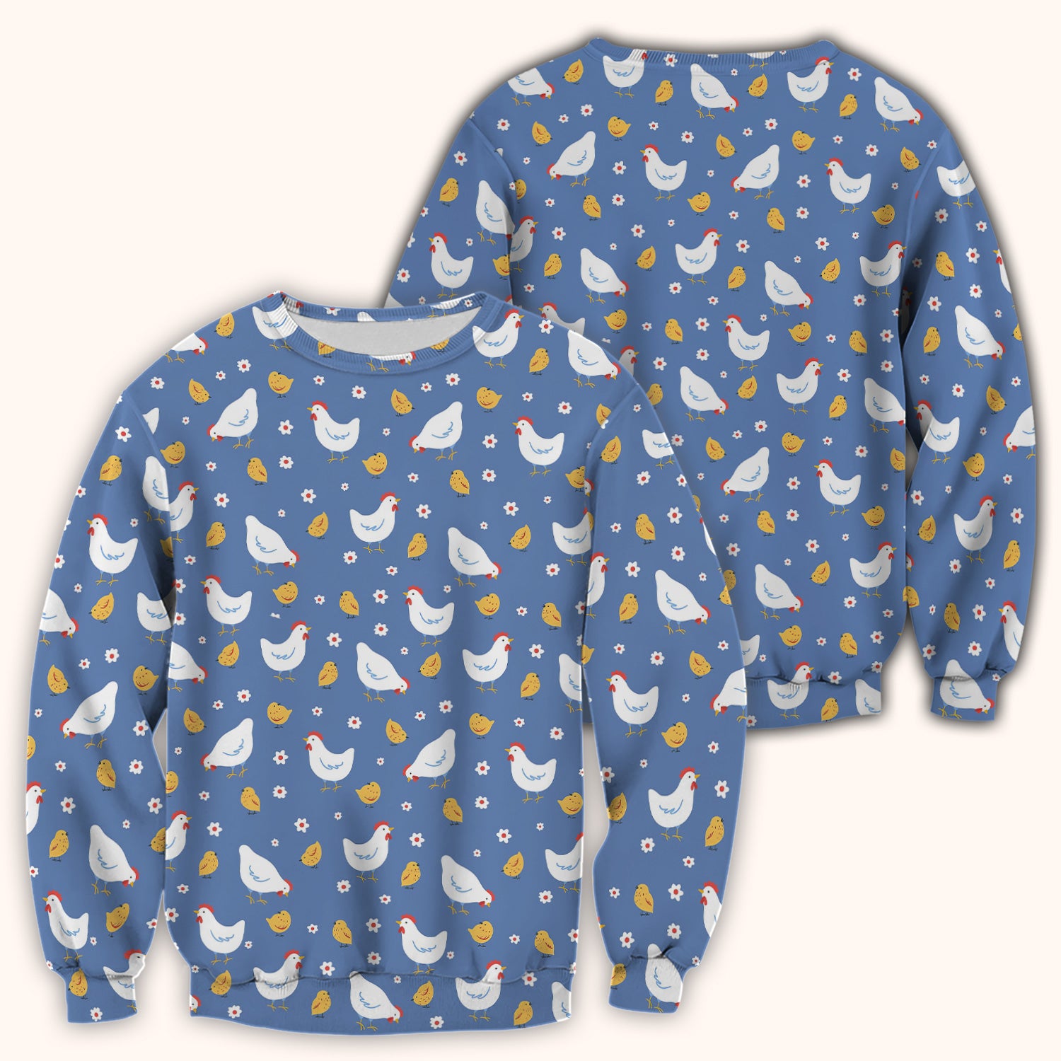 Chicken And Cute Chicks Pattern Scrubs Top, Comfortable Scrubs for Nurses