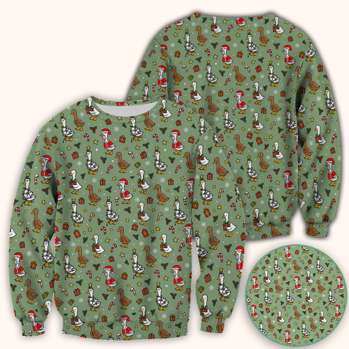 Christmas Geese In Festive Costumes Scrub Top, Comfortable Scrubs for Nurses