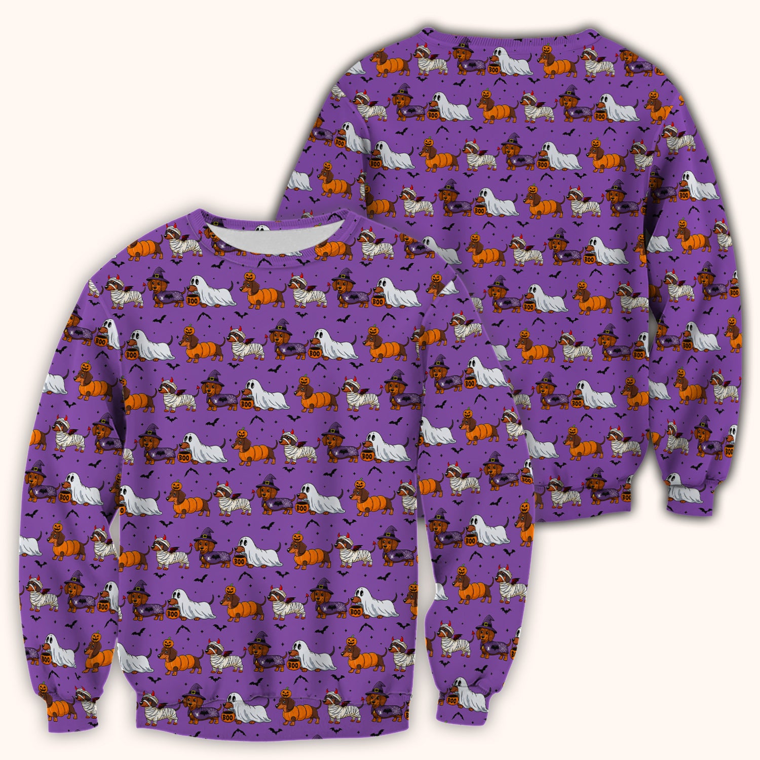 Halloween Dachshund for Veterinary Staff Scrub Top, Comfortable Scrubs for Nurses