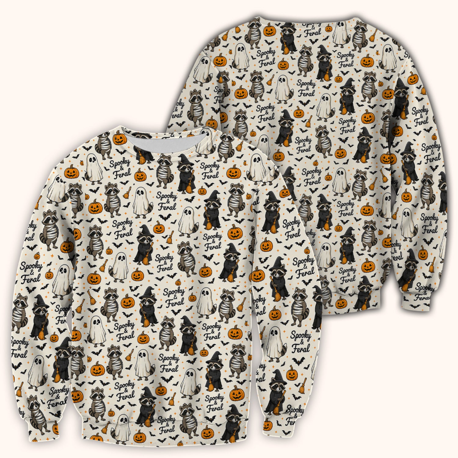 Spooky And Feral Halloween Raccoon Scrub Top, Comfortable Scrubs for Nurses