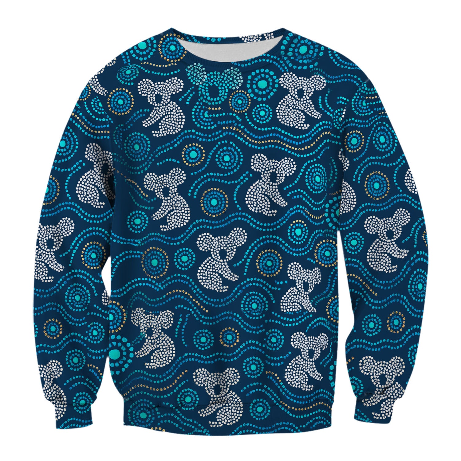 Australian Koala Aboriginal Dot Art Scrub Top, Aboriginal Pattern Shirt, Breathable Nursing Uniform